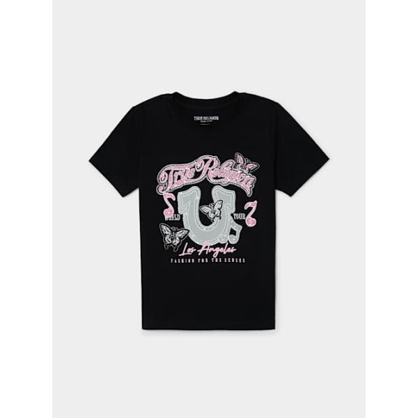True Religion Girls Horseshoe Music Crewneck T-shirt In Black