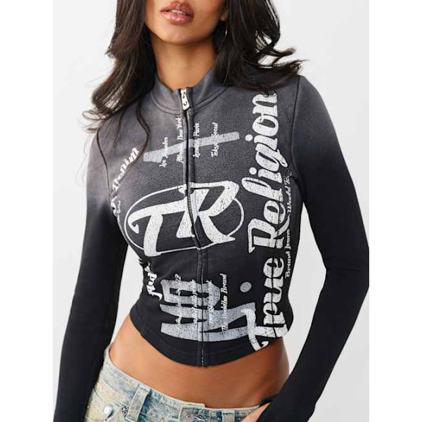 Women's Washed French Terry Zip Up
