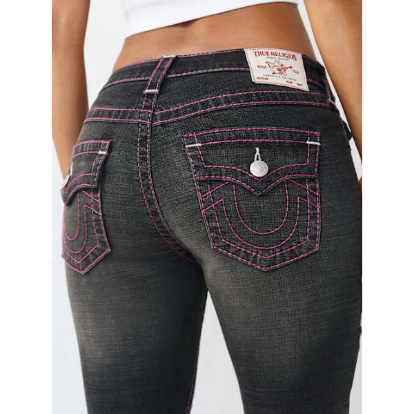 Women's Joey Mid Rise Big T Flap Flare Jean