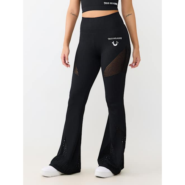 Women's Cutout Seamless Flare Pant | Black | Size XSS | True Religion