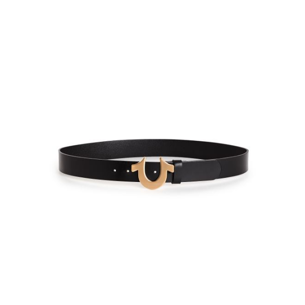 True Religion Horseshoe Buckle Belt In Yellow
