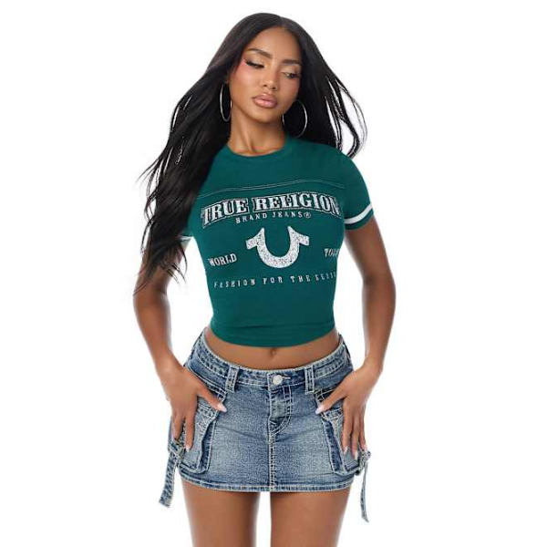 True Religion Women's Horseshoe Baby T-shirt In Green