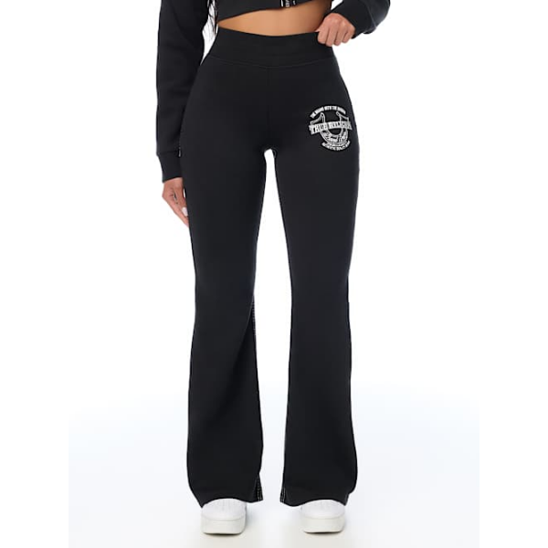 Women's Crystal Mid Rise Big T Bootcut Sweatpant
