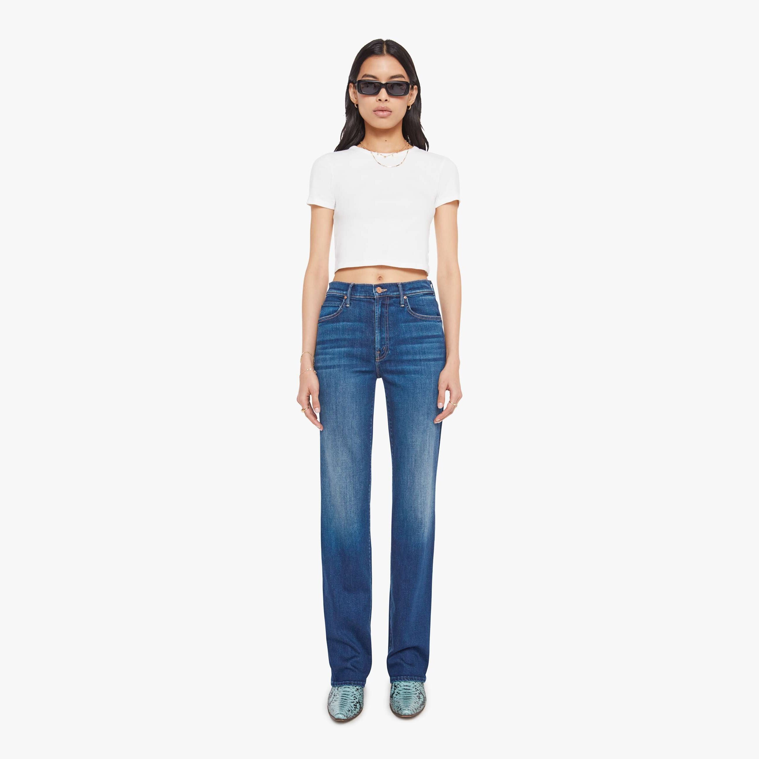 Mother The Kick It Troublemaker Jeans In Blue