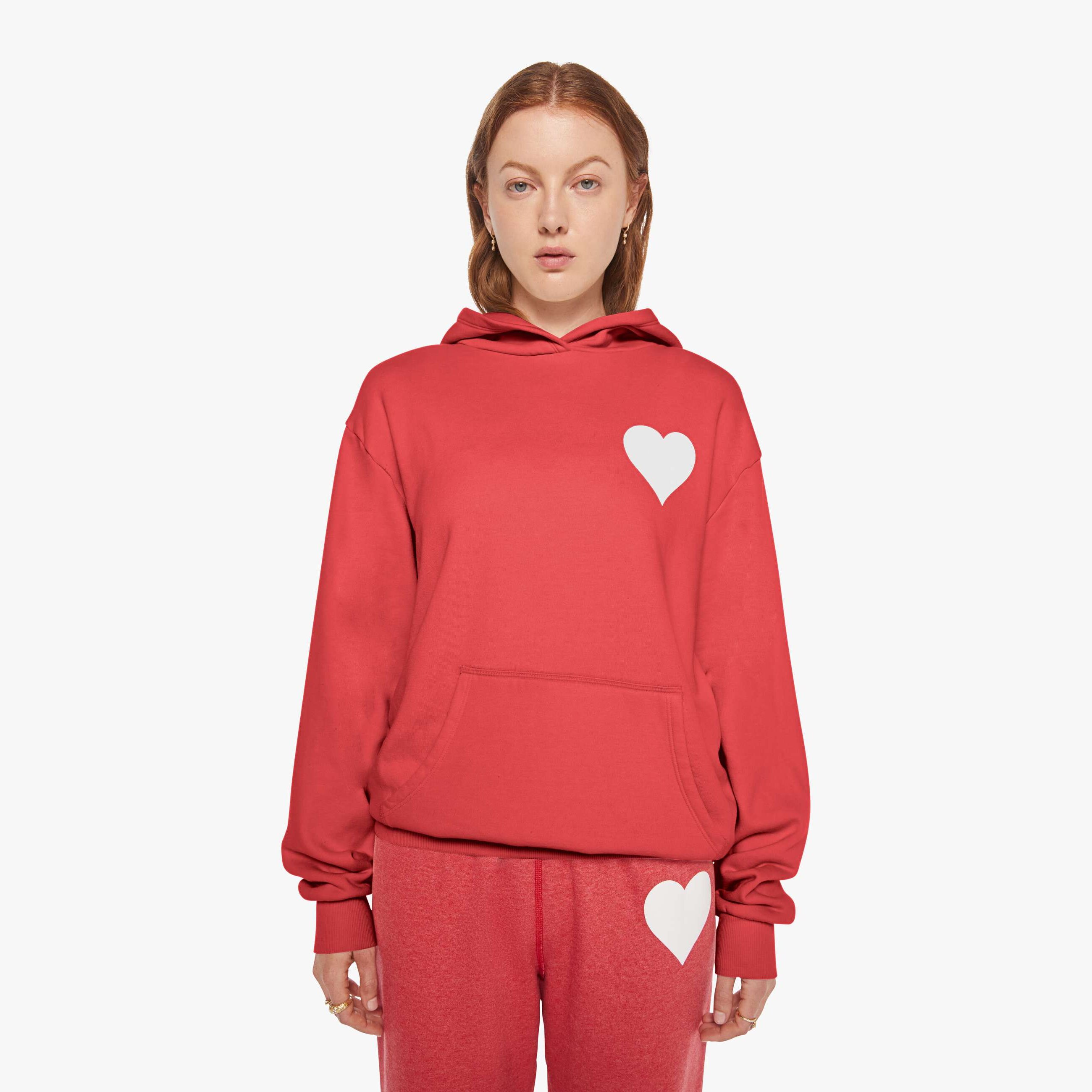 Sprwmn Heart Hoodie In Red