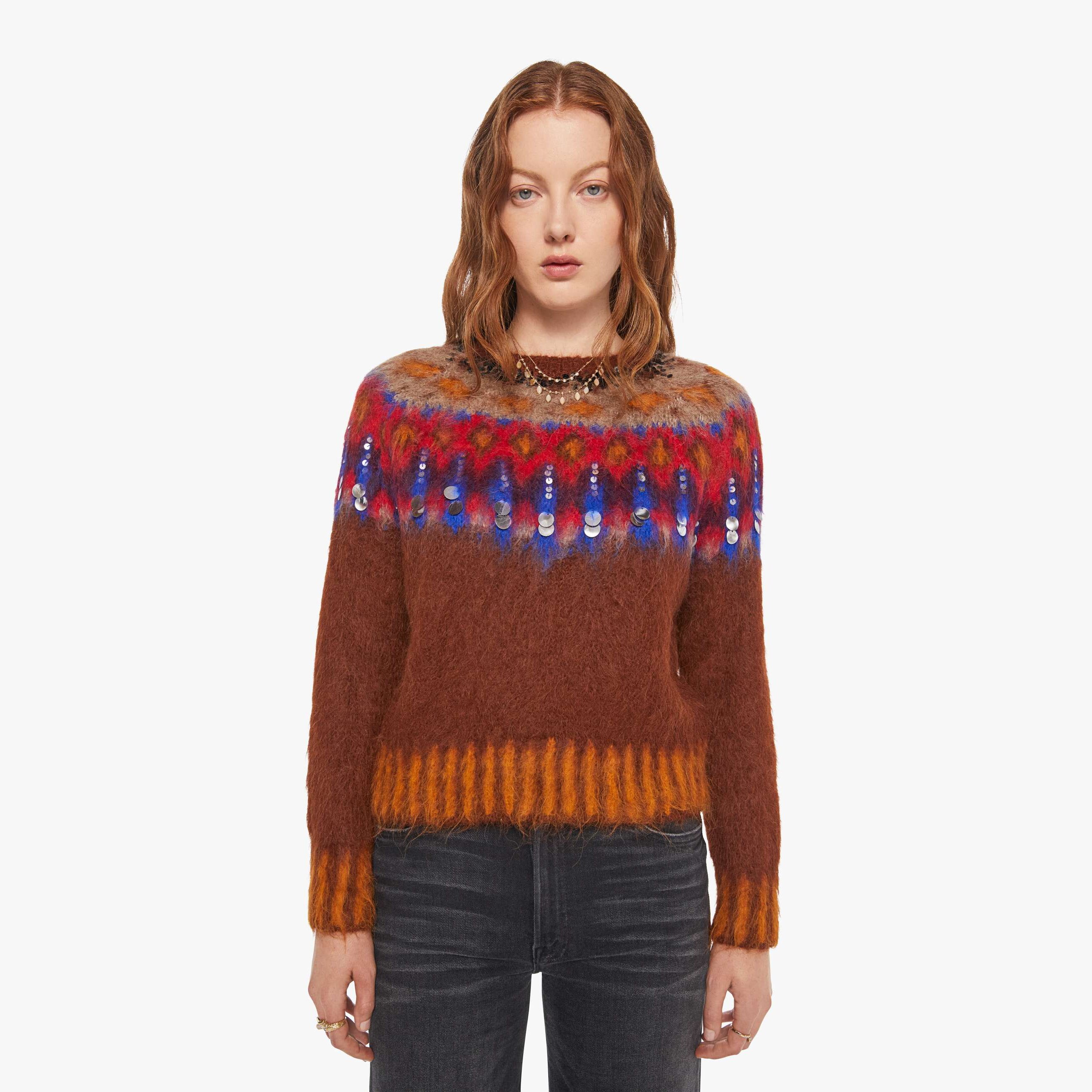 Maria Cher Brookside Creek Sweater Brick In Brown
