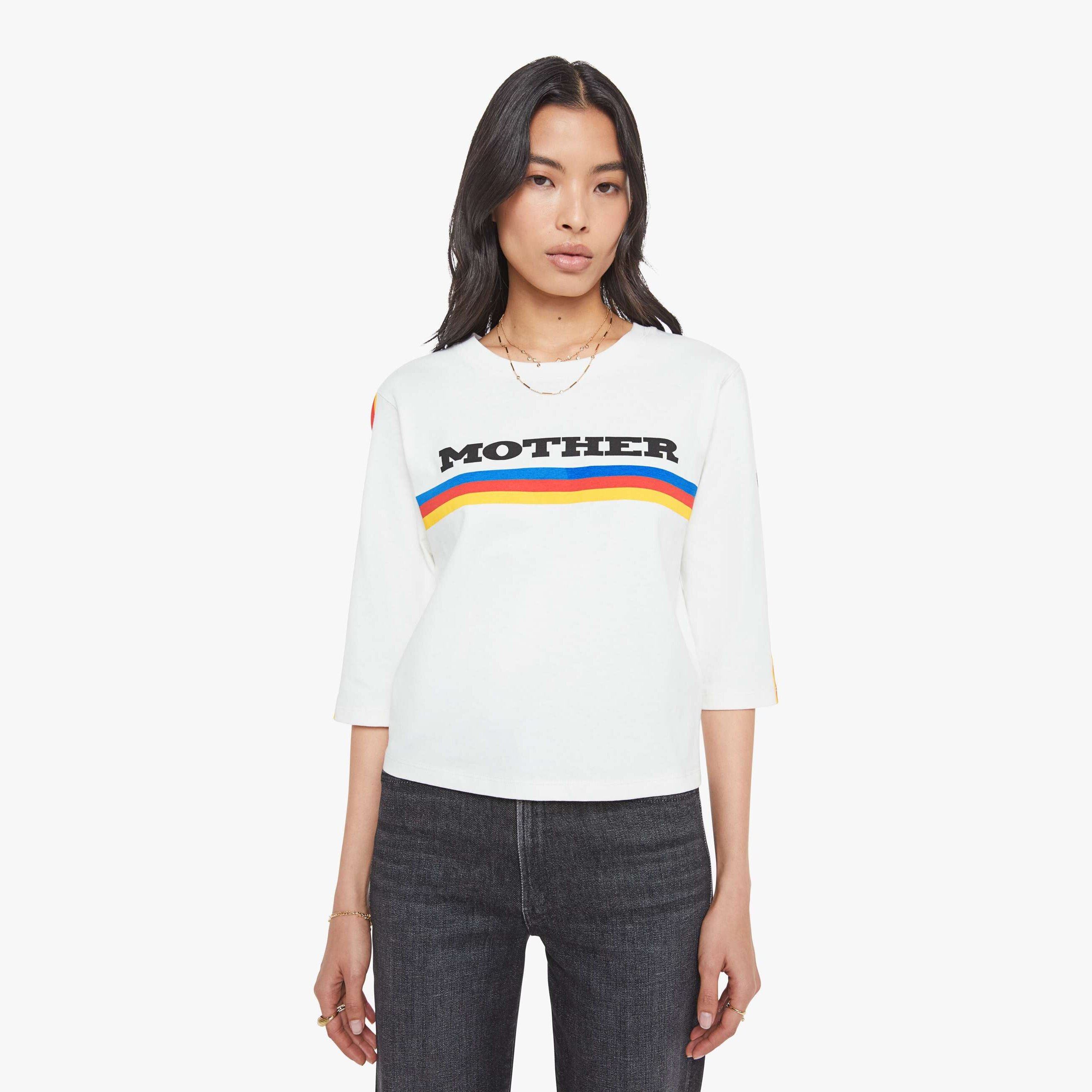 Mother The Better Half Printed Cotton-jersey T-shirt In White