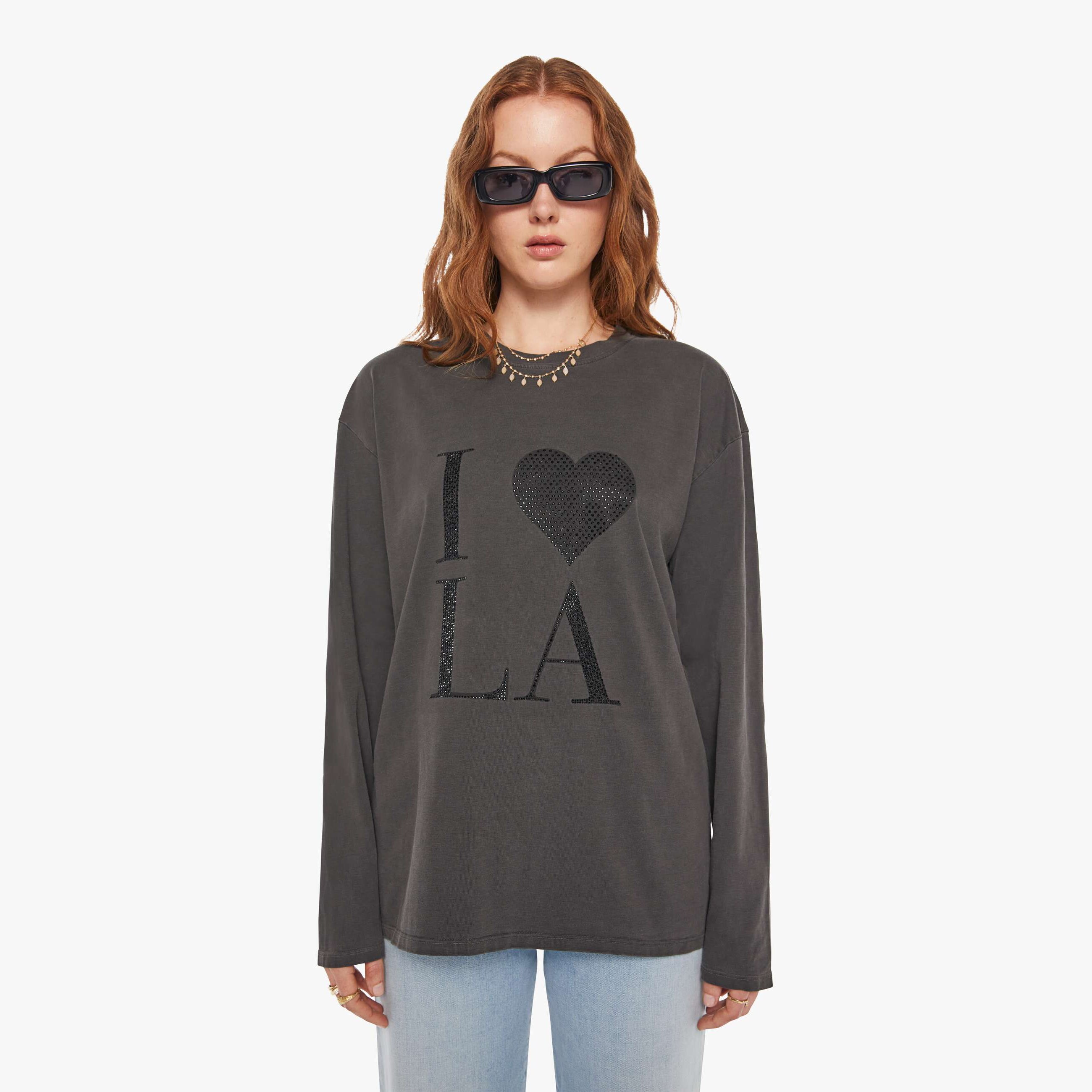 Sprwmn I Love La Sweatshirt Vintage In Black, Size Large In Black
