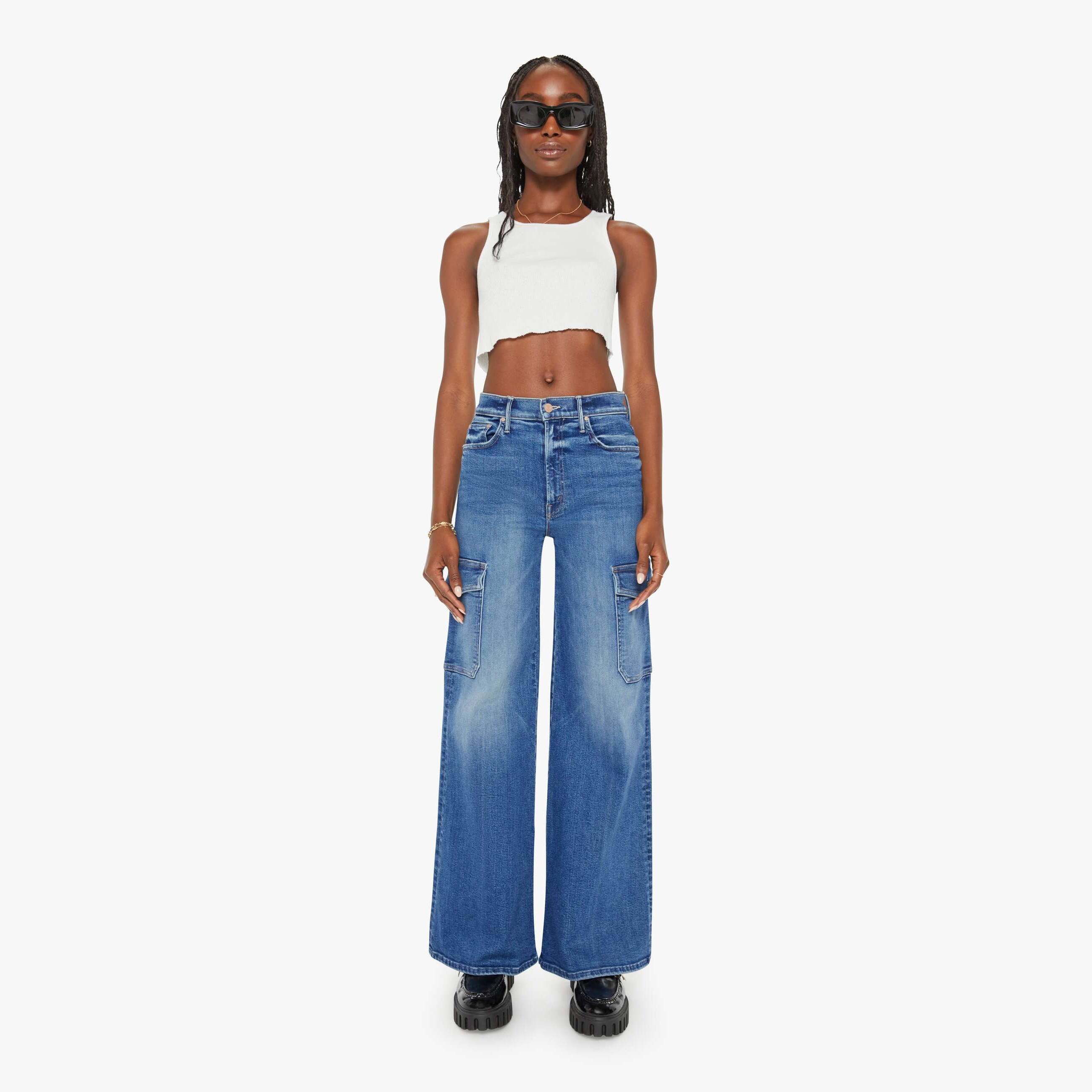 Shop Mother The Undercover Cargo Sneak Opposites Attract Pants In Blue - Size 29