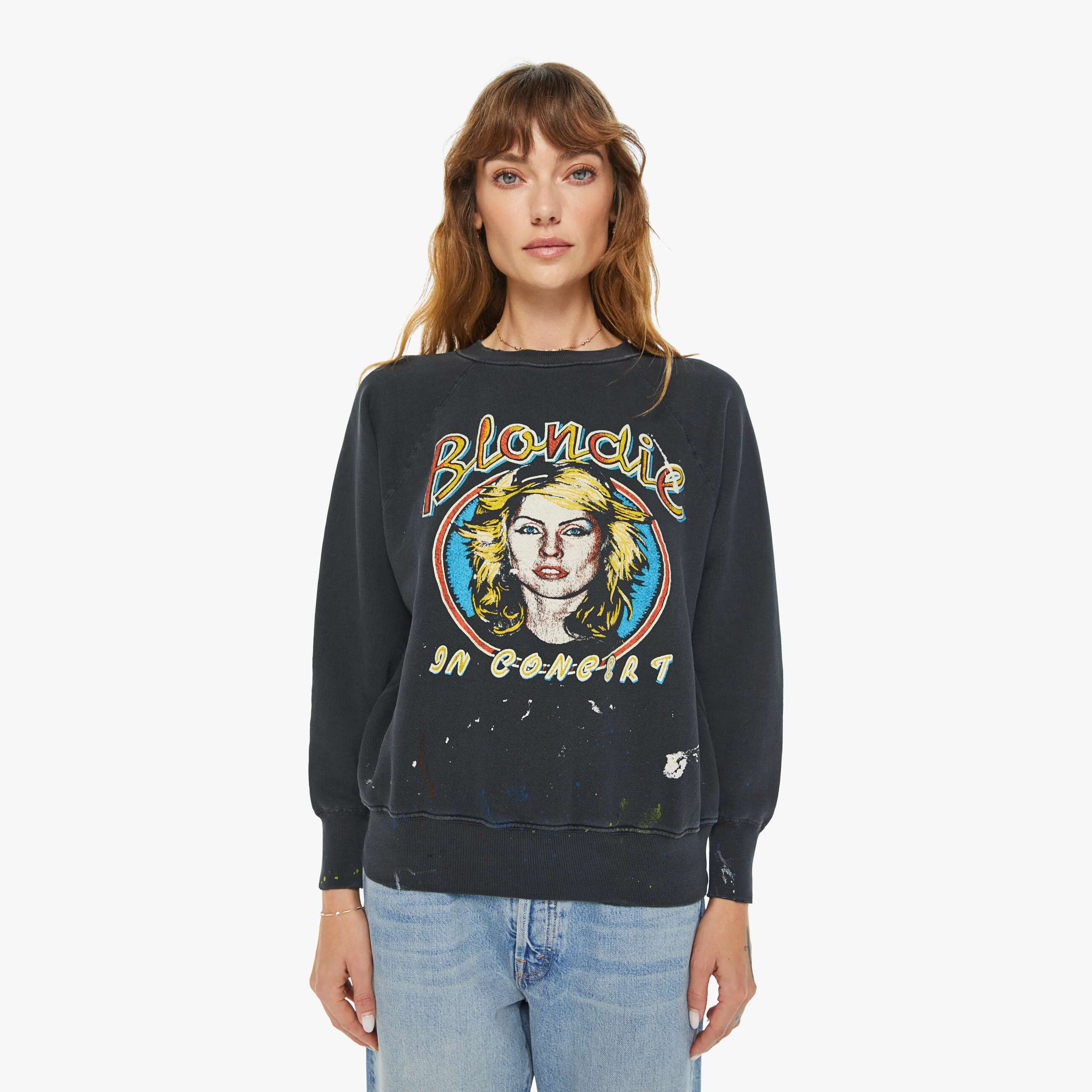 Shop Madeworn Blondie Shrunken Sweatshirt Coal T-shirt In Black - Size X-large