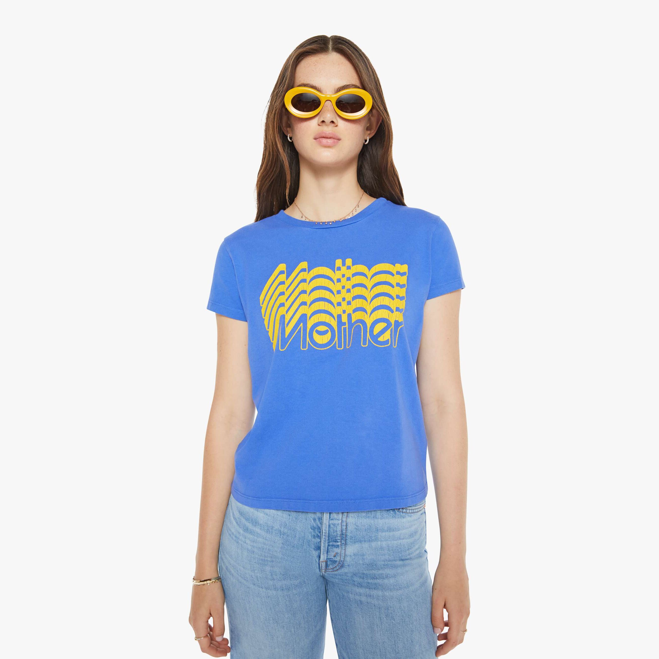 Mother The Boxy Goodie Goodie Flash T-shirt In Yellow