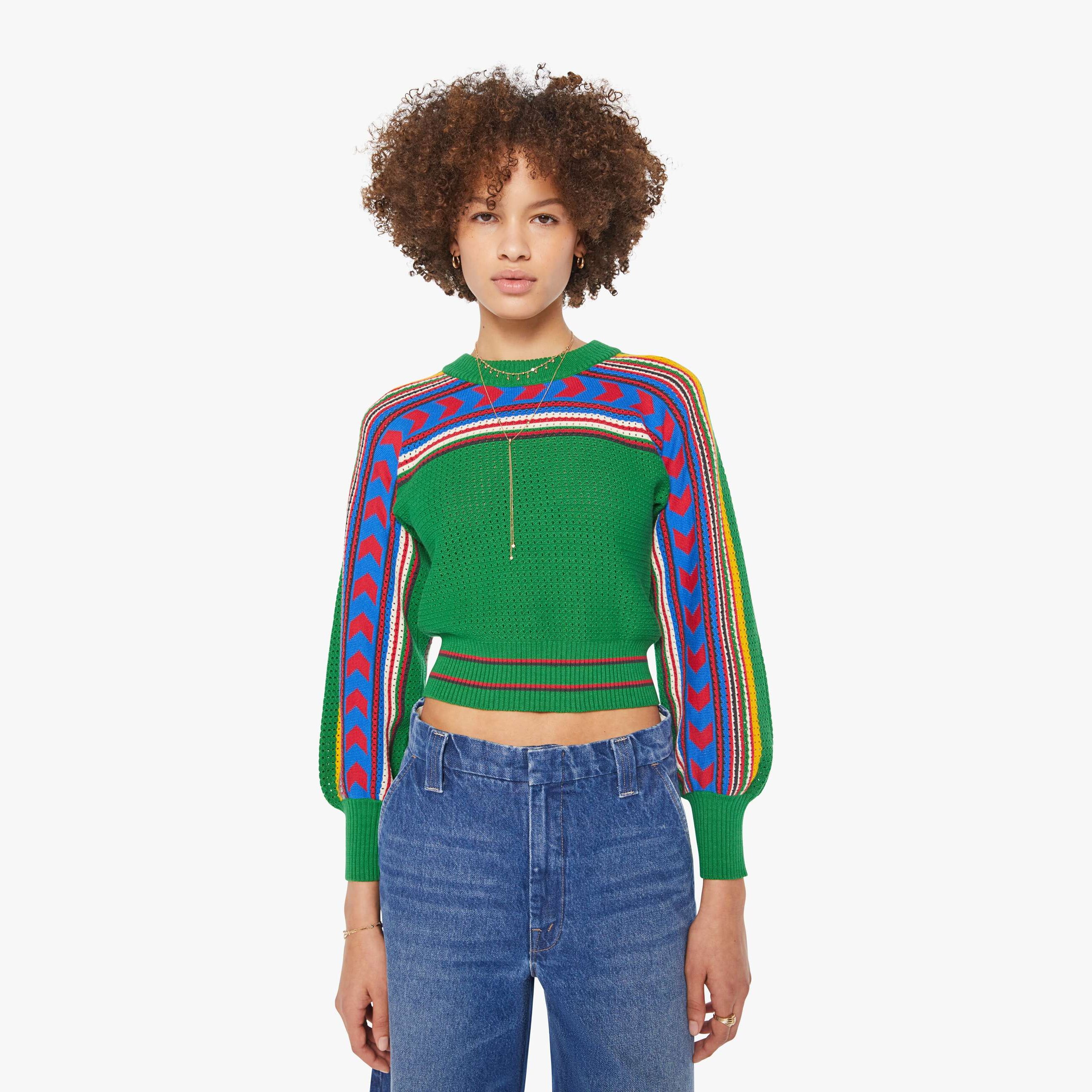 Mother The Streamline Sweater Off The Track In Green