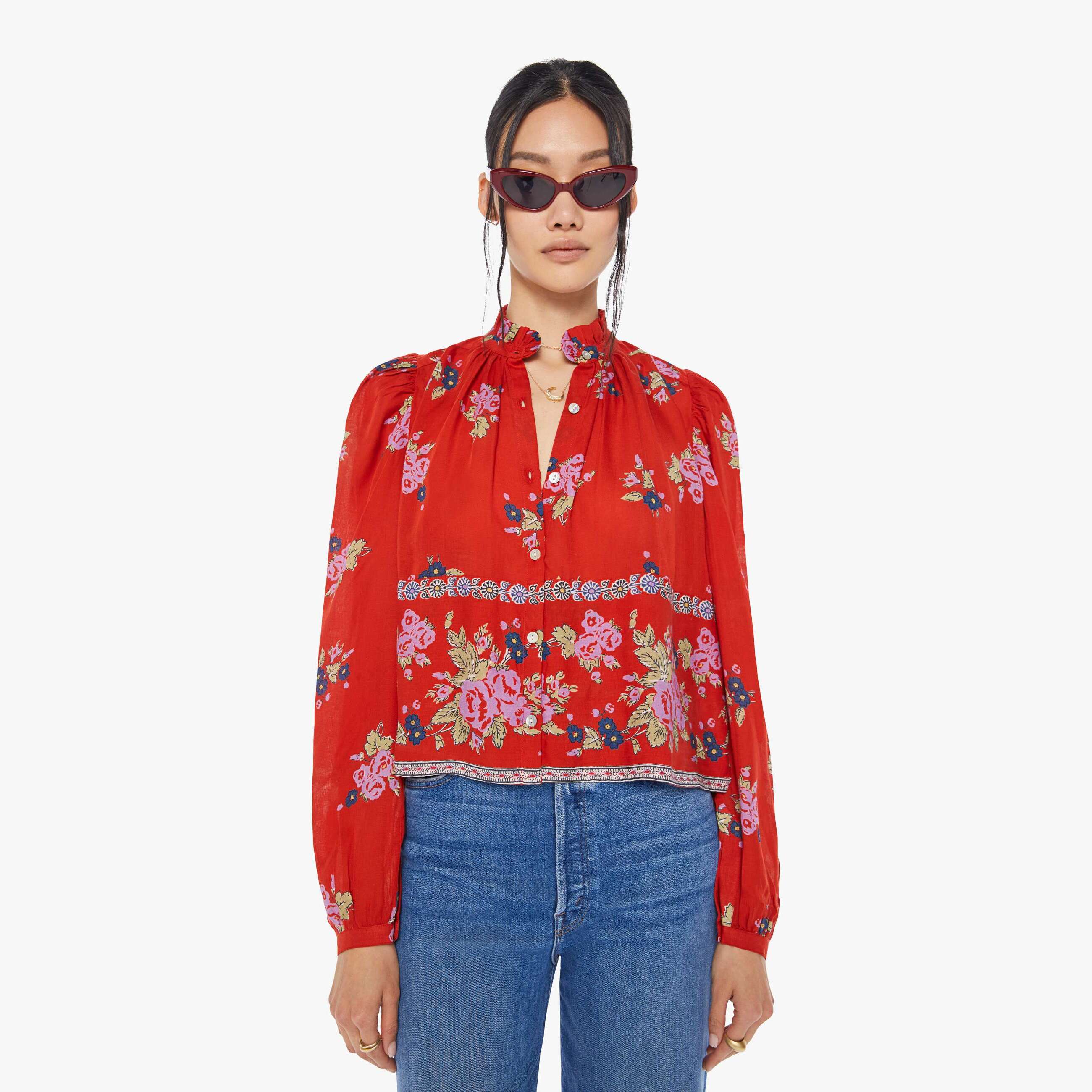Alix Of Bohemia Annabel Shirt Carmine In Red
