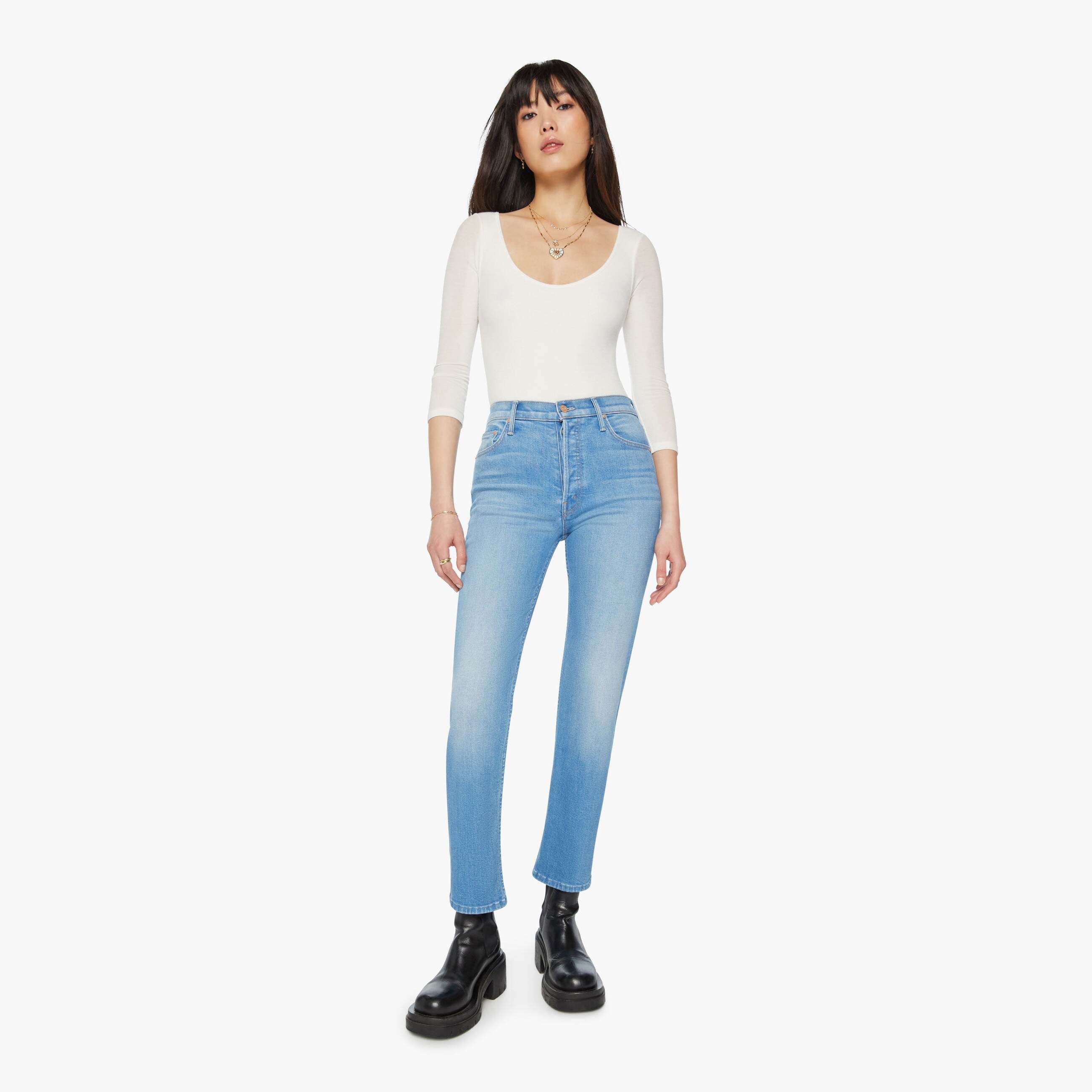 Shop Mother The Tomcat Flood Going Dutch Jeans In Blue