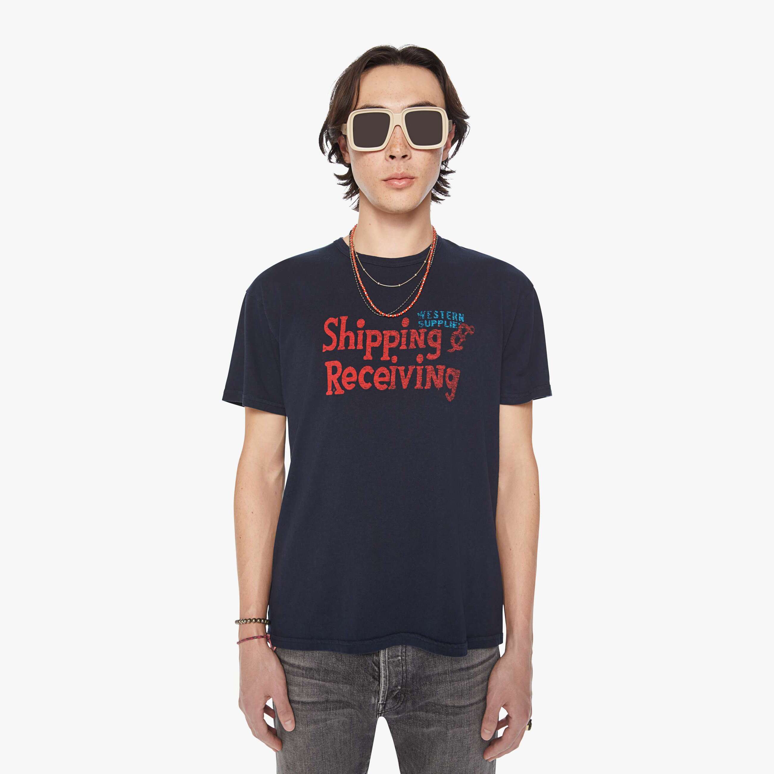 Shop Mother The Lowdown Shipping And Receiving T-shirt In Black