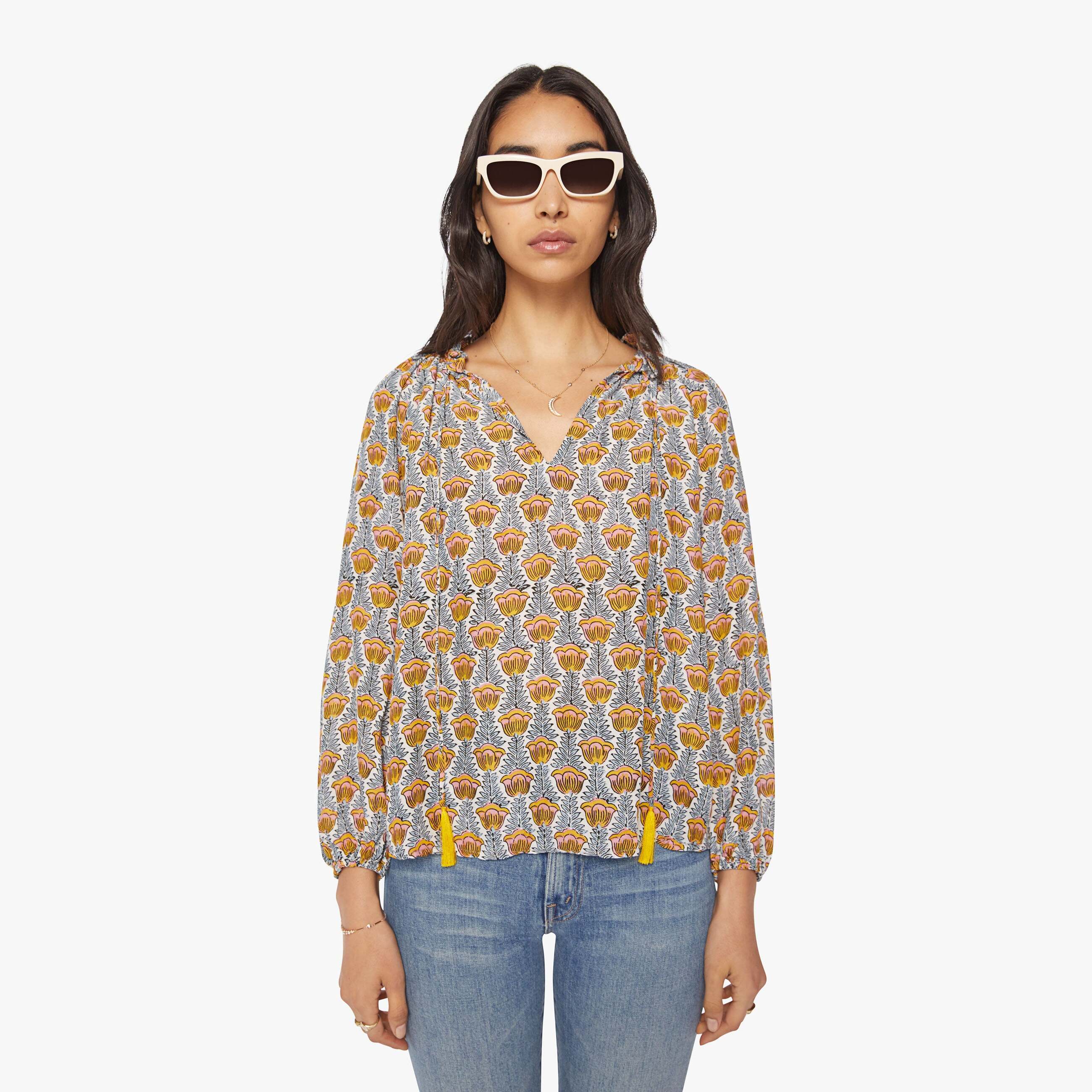 Natalie Martin Penny Blouse Tulip French Shirt In Blue