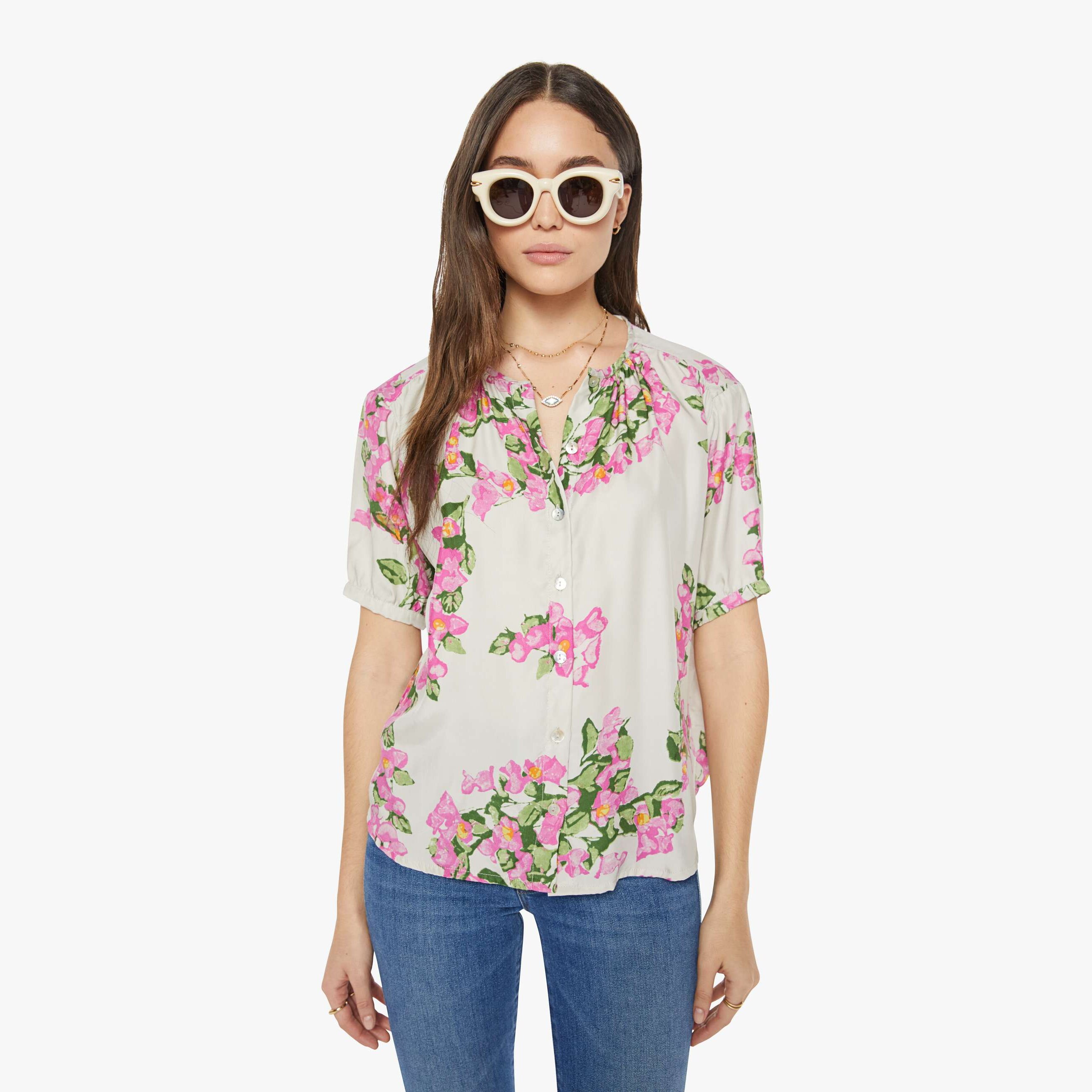 Natalie Martin Violet Top Bougainvillea Mother Of Pearl In Pink