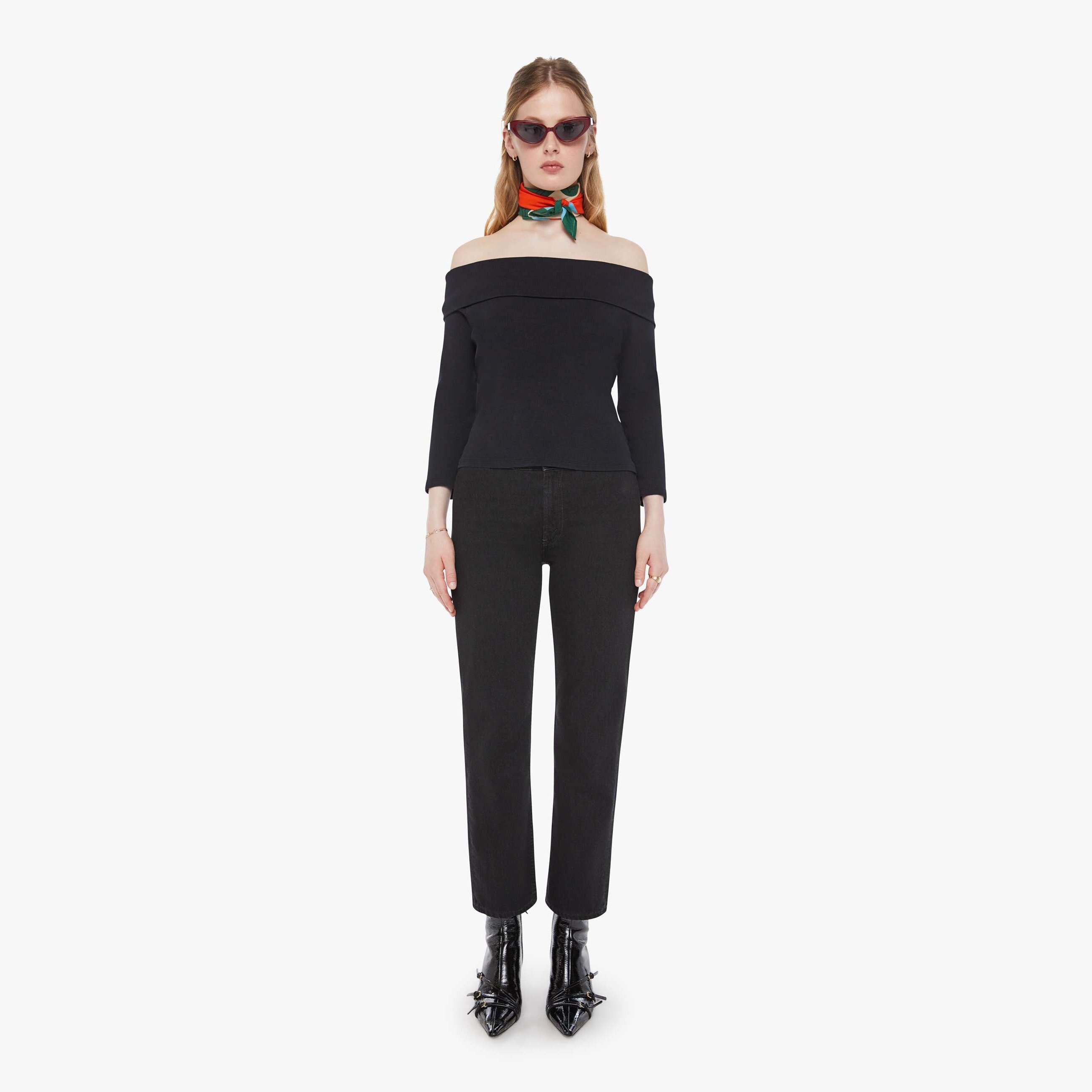 Mother Chloe Fineman X The Piston Ankle Cloud 9 Jeans In Black