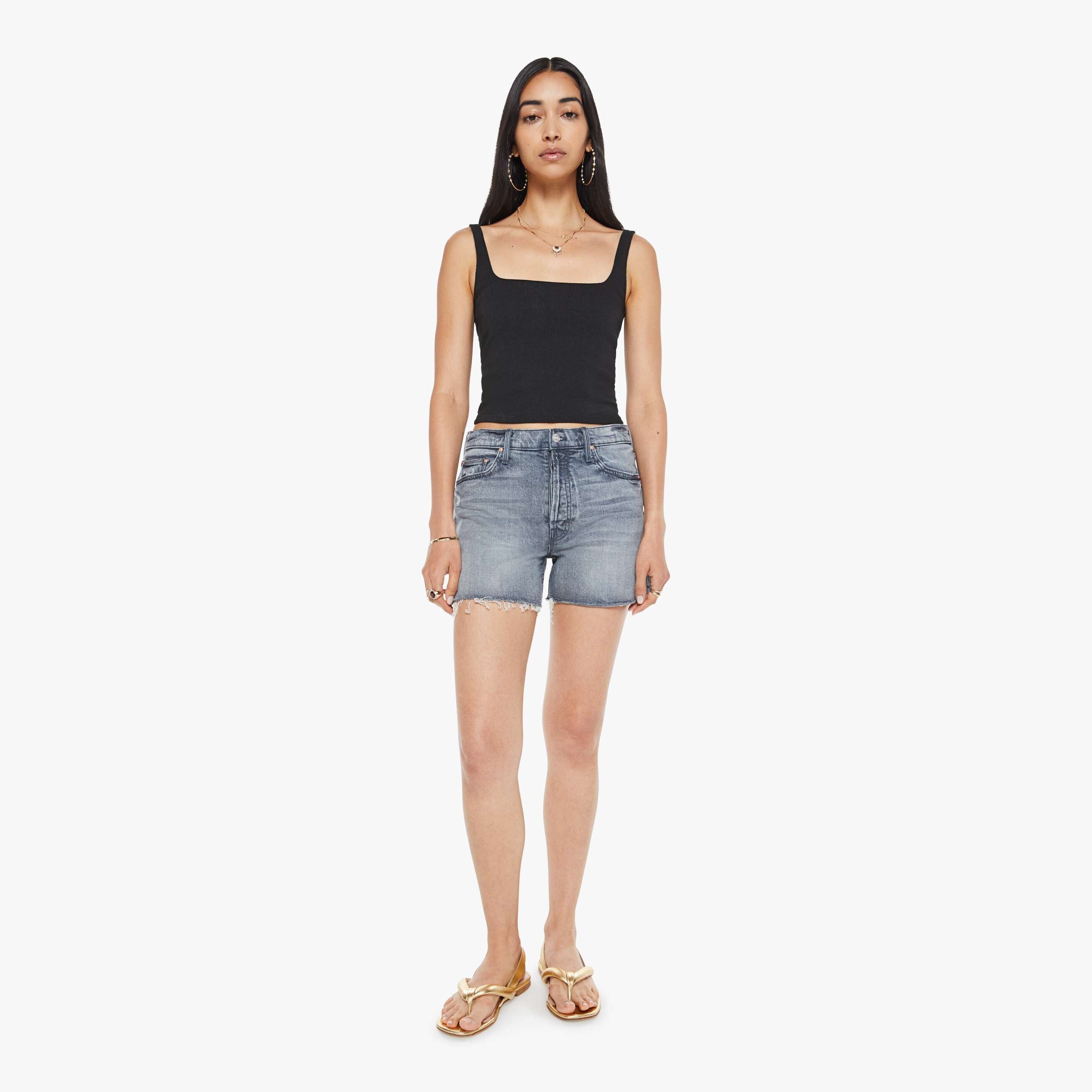 MOTHER THE SKIPPER SHORTS N' LONG FRAY LET'S RIDE IN MULTI - SIZE 33