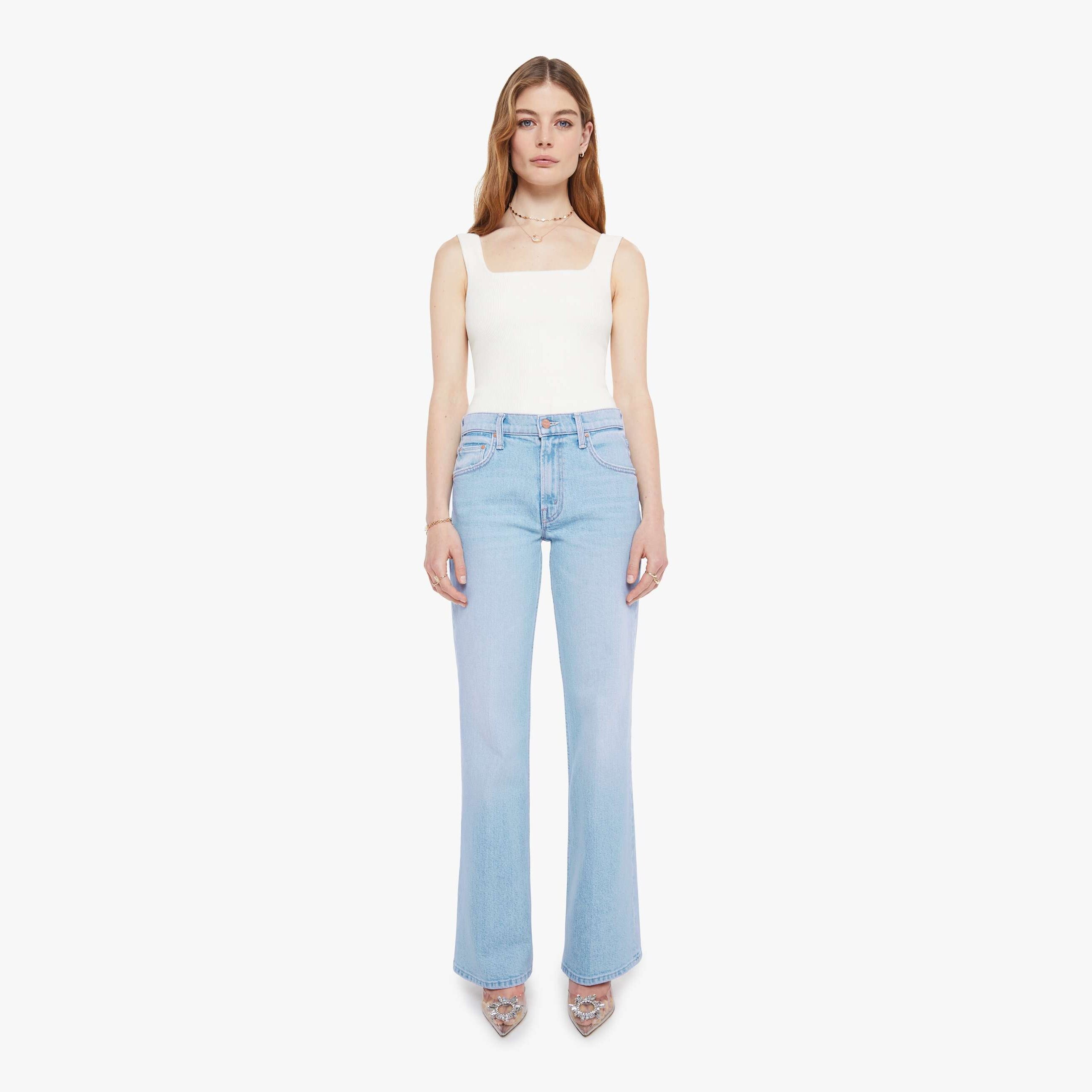 Mother The Bookie Sneak Cool As A Cat Jeans In Blue