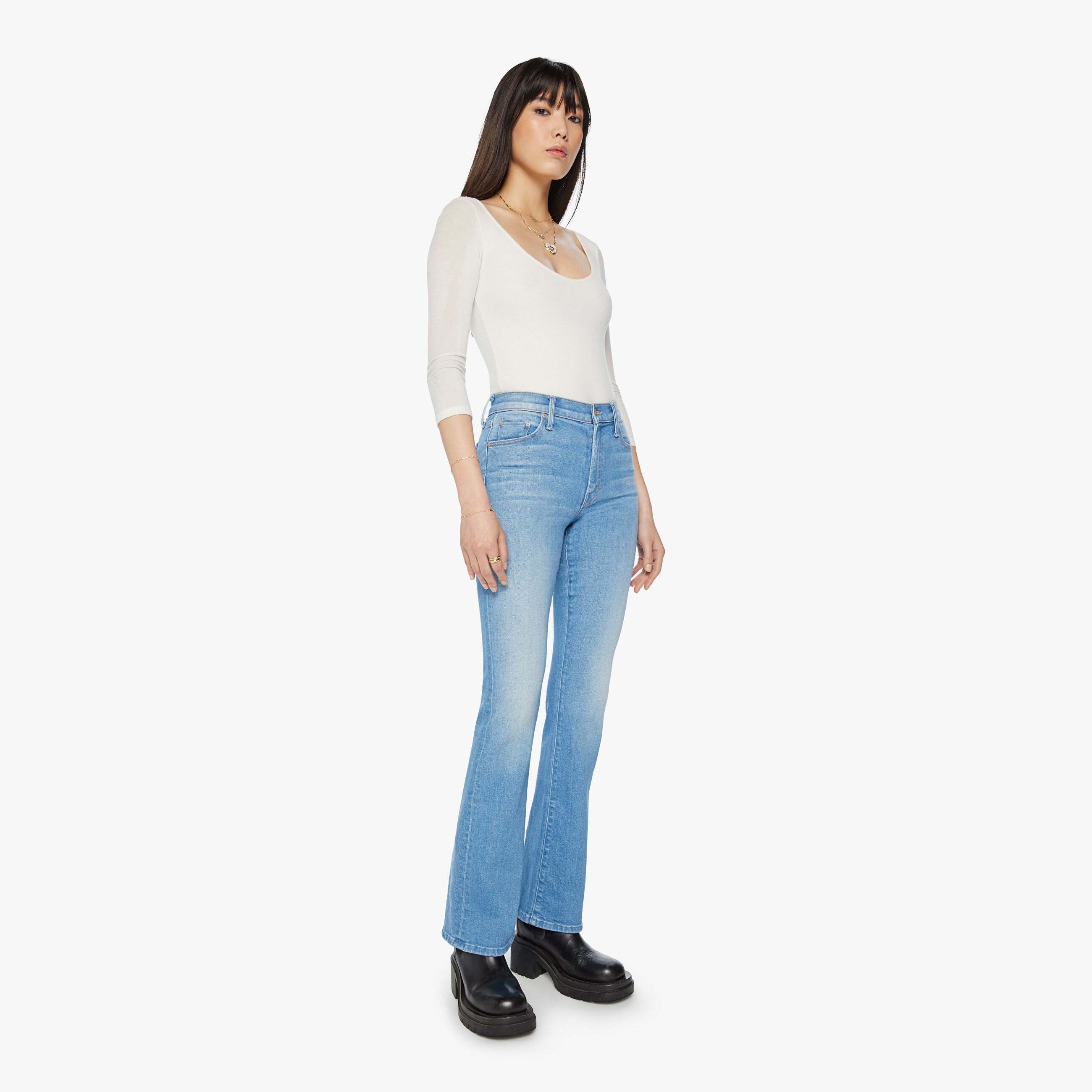 Mother The Outsider Sneak Going Dutch Jeans In Blue