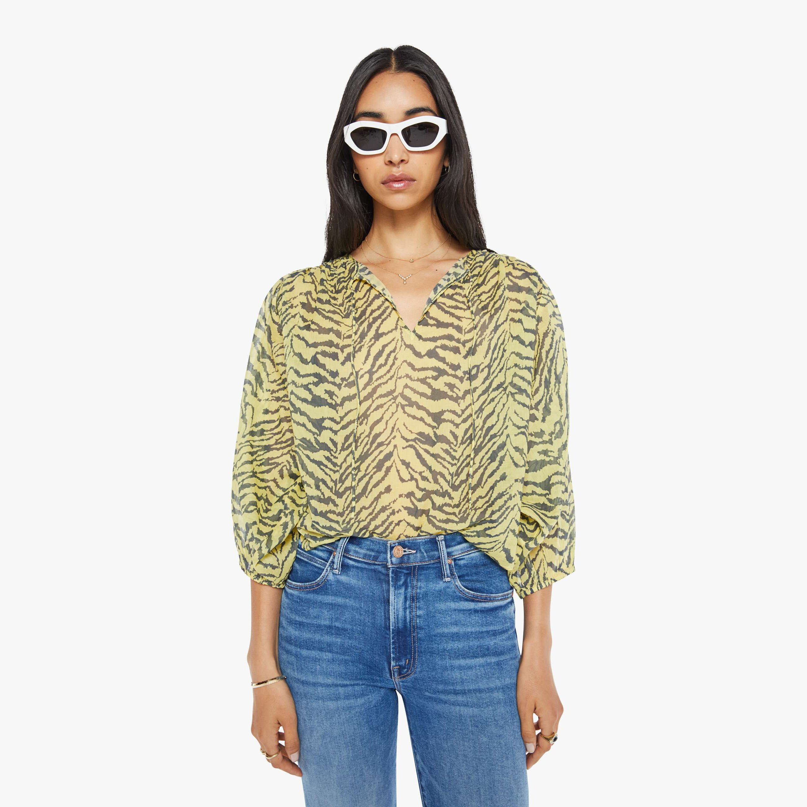 MOTHER THE BREEZE TIE TOP CATCALL! IN YELLOW - SIZE X-LARGE