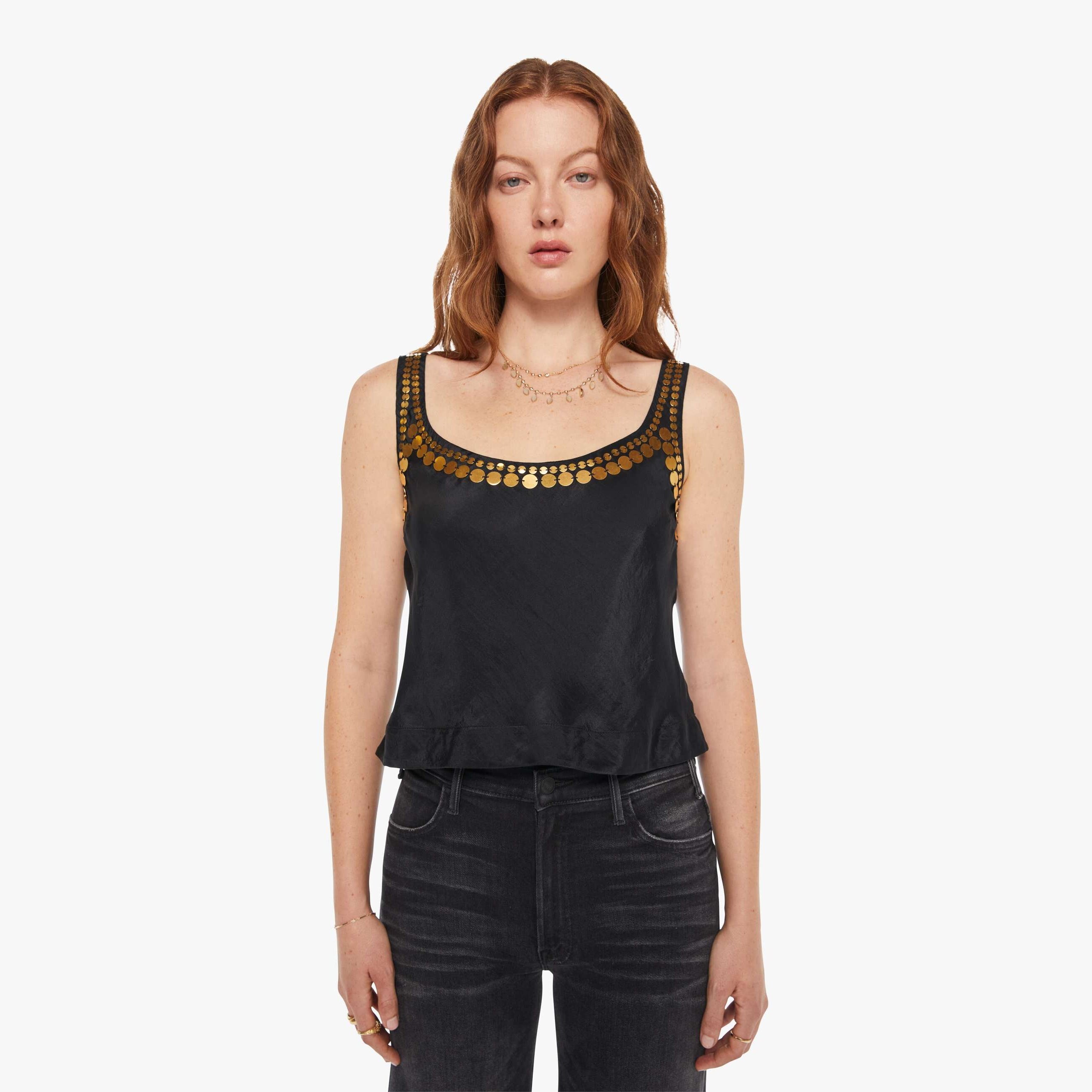 Alix Of Bohemia Fiona Gilded Coin Top In Black