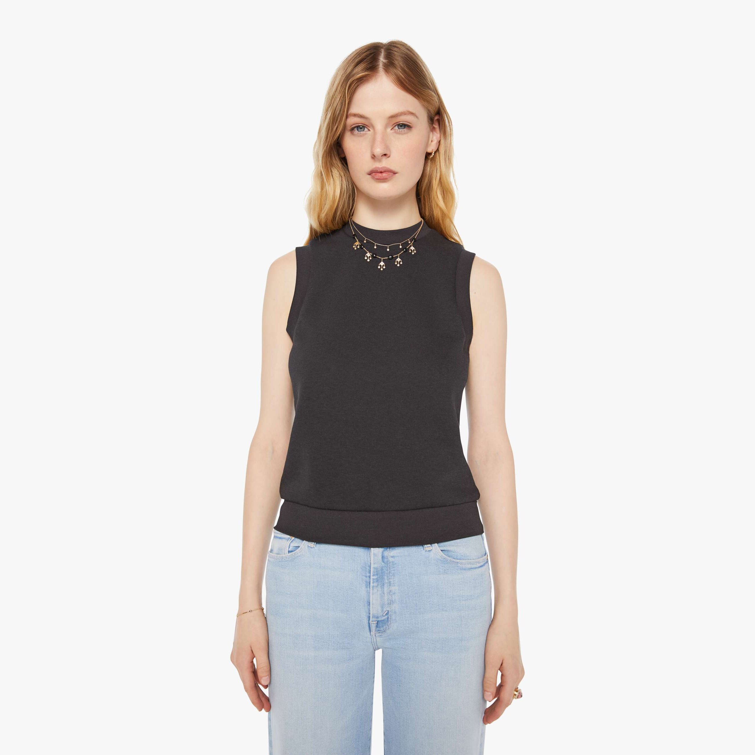 Sprwmn Shrunken Vest Shirt In Black