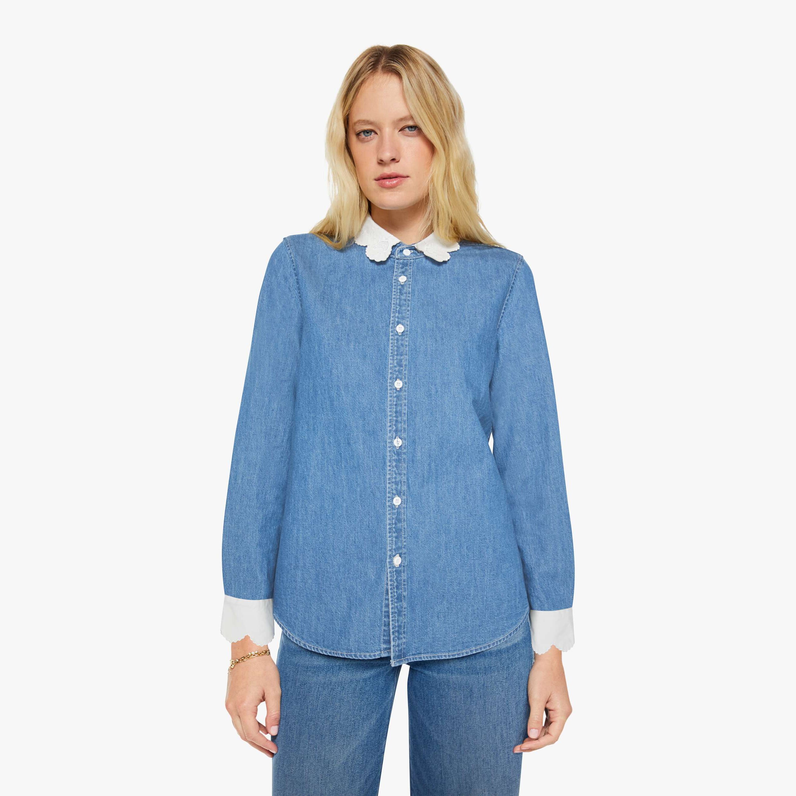 Mother The Frilly Foxy Boxy Shirt Story So Far In Blue