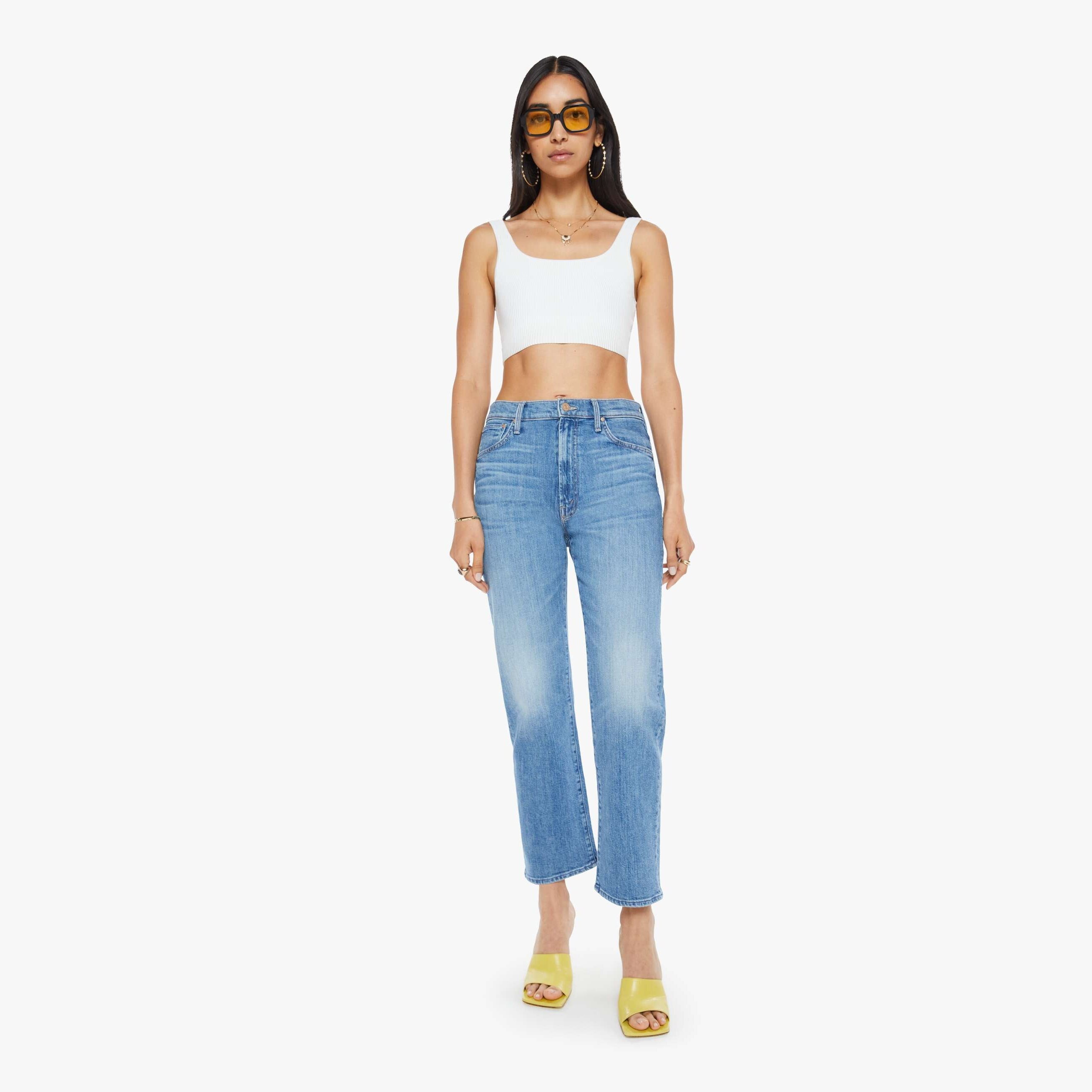 Mother The Ditcher Zip Crop Boogie Down Jeans In Multi
