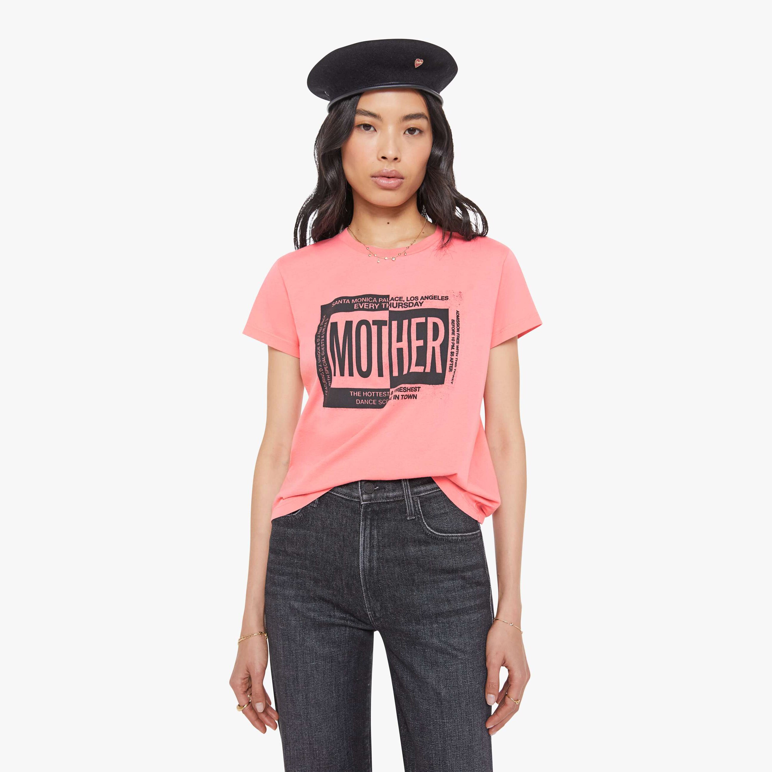 Mother The Boxy Goodie Ticket T-shirt In Pink