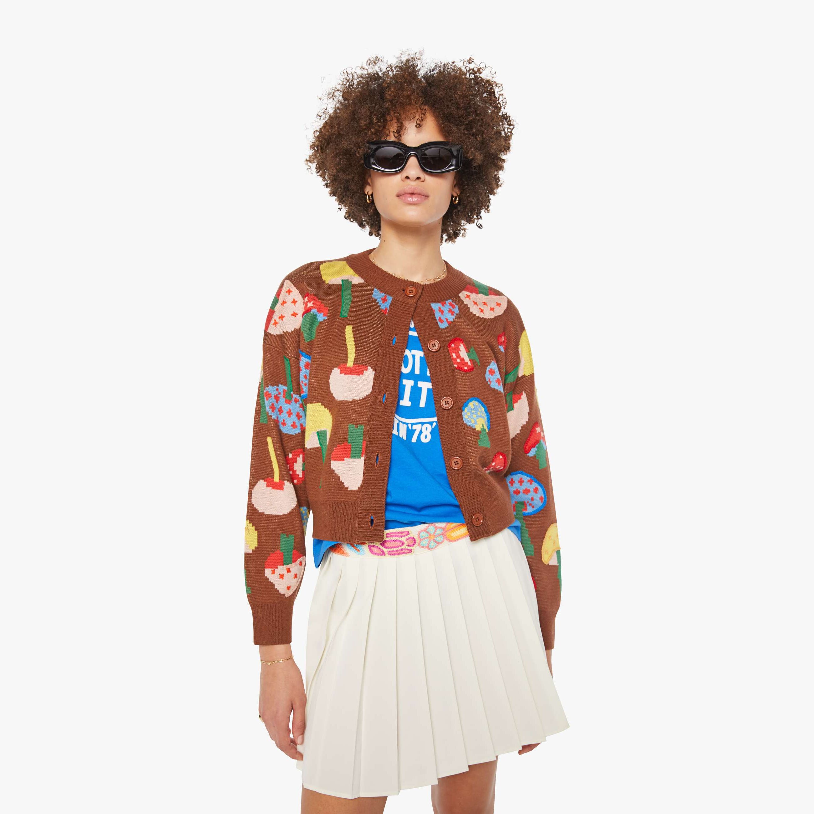 Mother The Varsity Cardigan Under The Microscope Shirt In Yellow