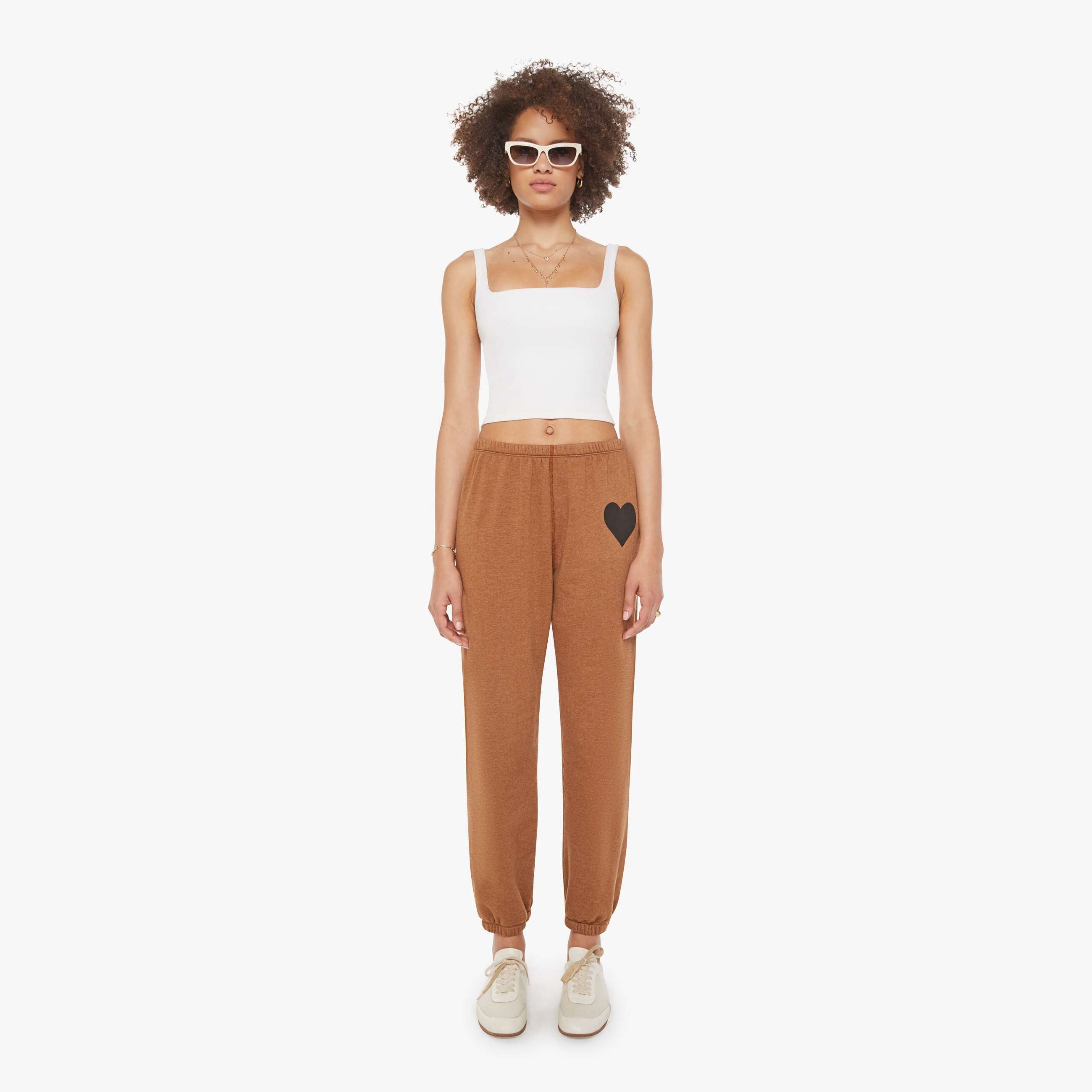 Sprwmn Heart Sweatpants Ginger In Brown