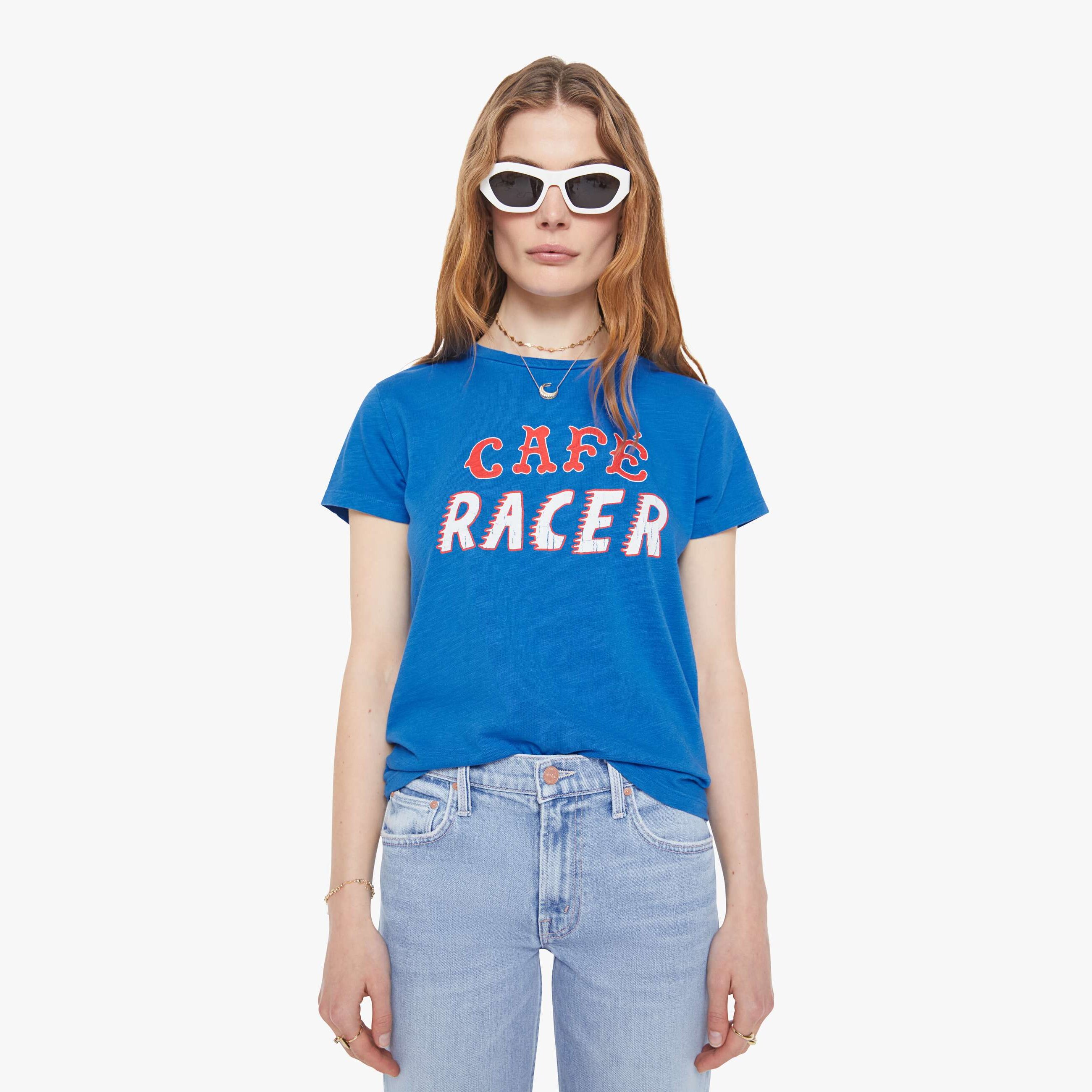 Mother The Sinful Cafe Racer Shirt In Blue