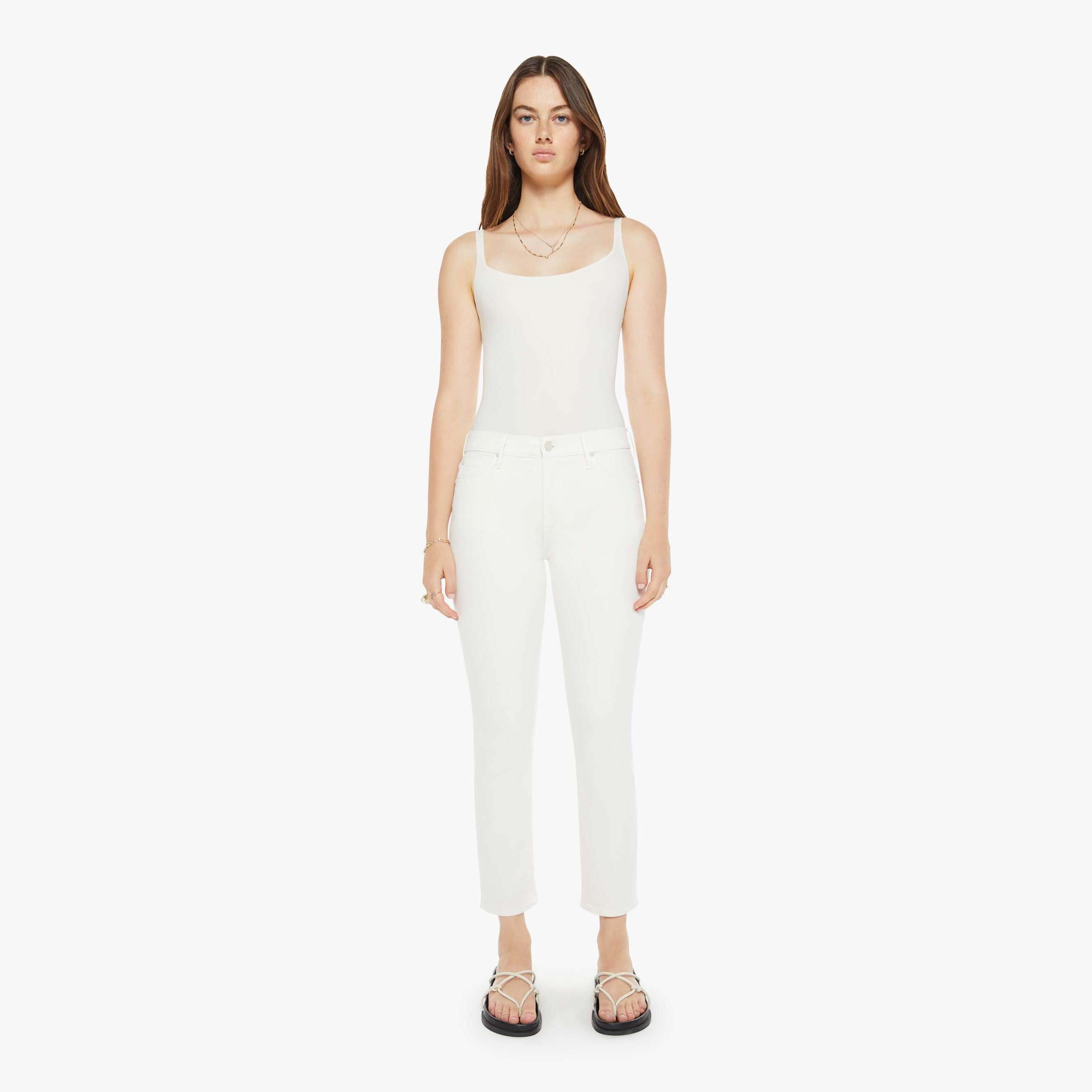 Shop Mother The Rambler Zip Ankle Puffs Pants In Cream - Size 34