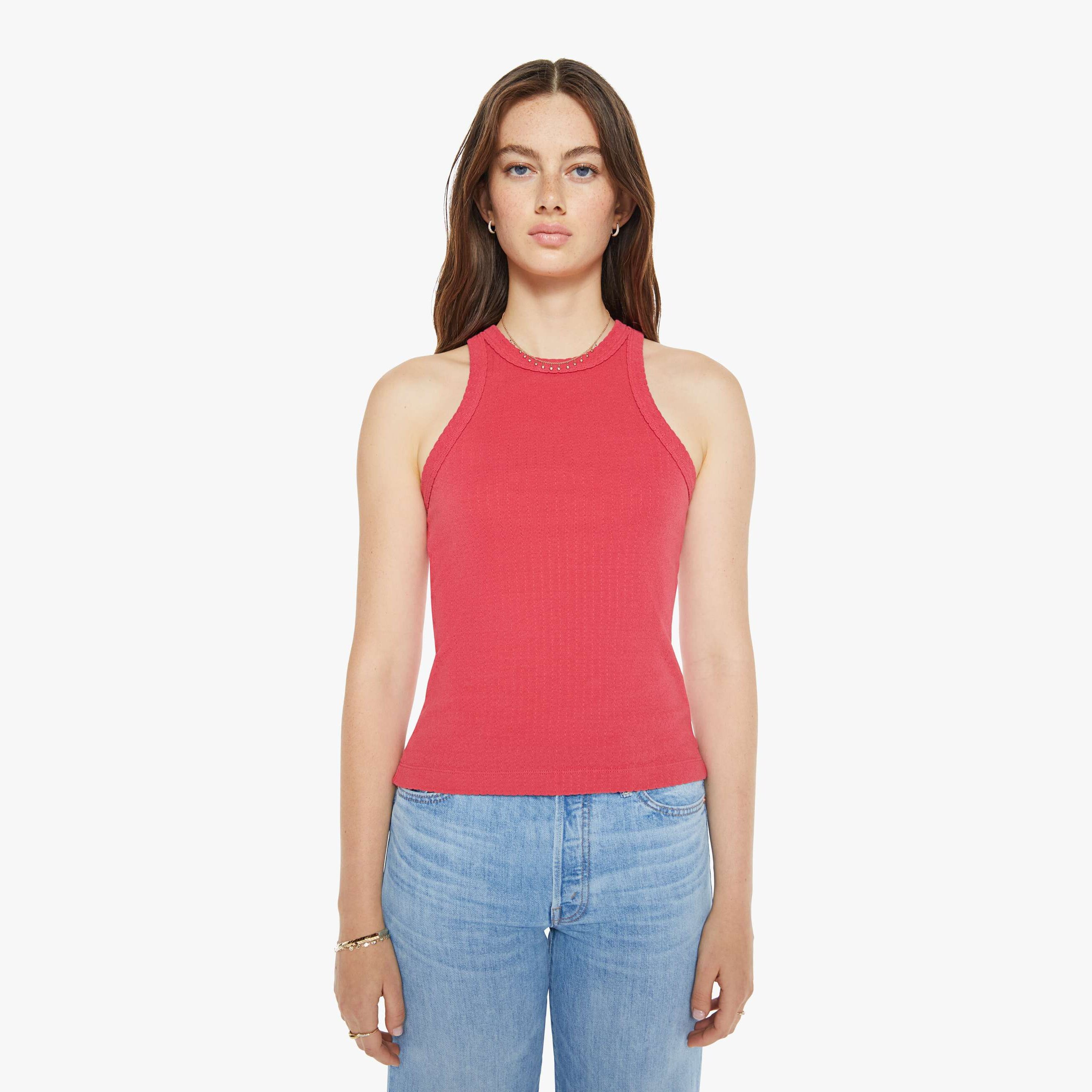 Mother The Chin Up Tank Top Trickling In In Pink