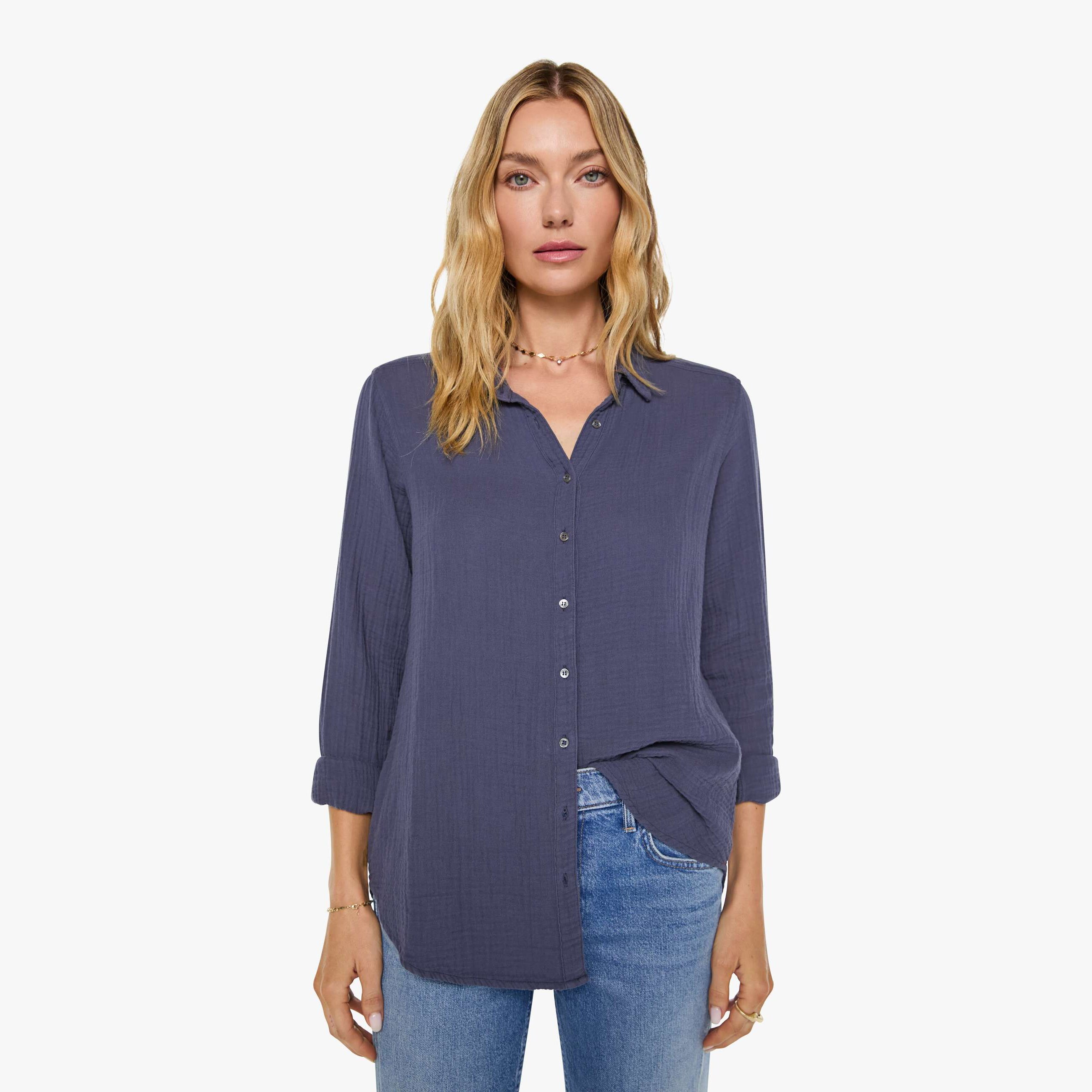 Xirena Scout Shirt Charcoal In Blue