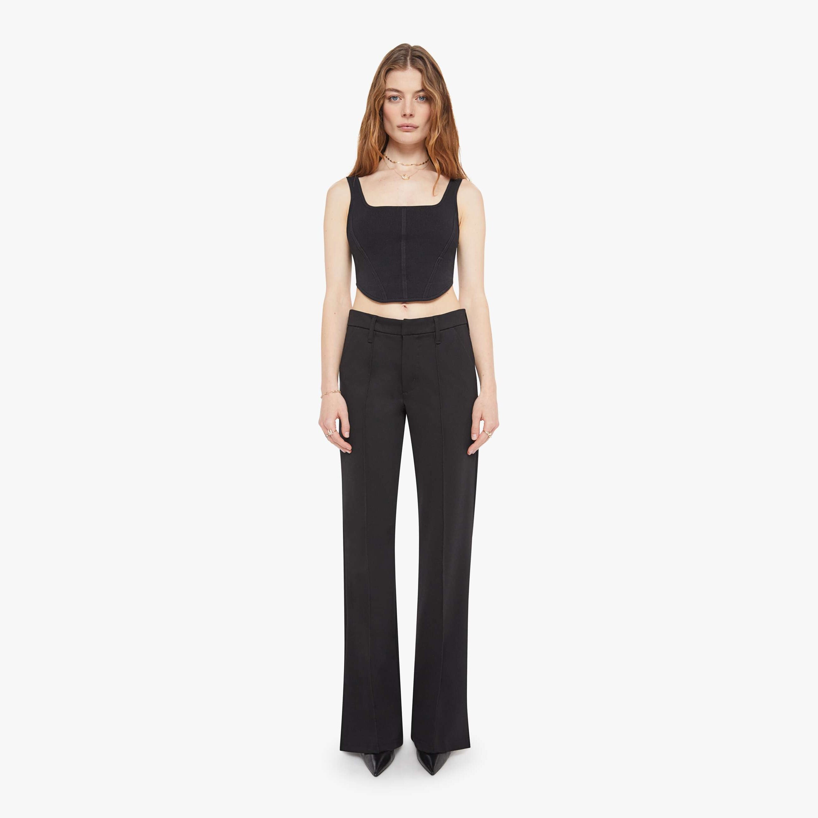 Mother The Pin Up Bookie Slice Heel Pants In Black