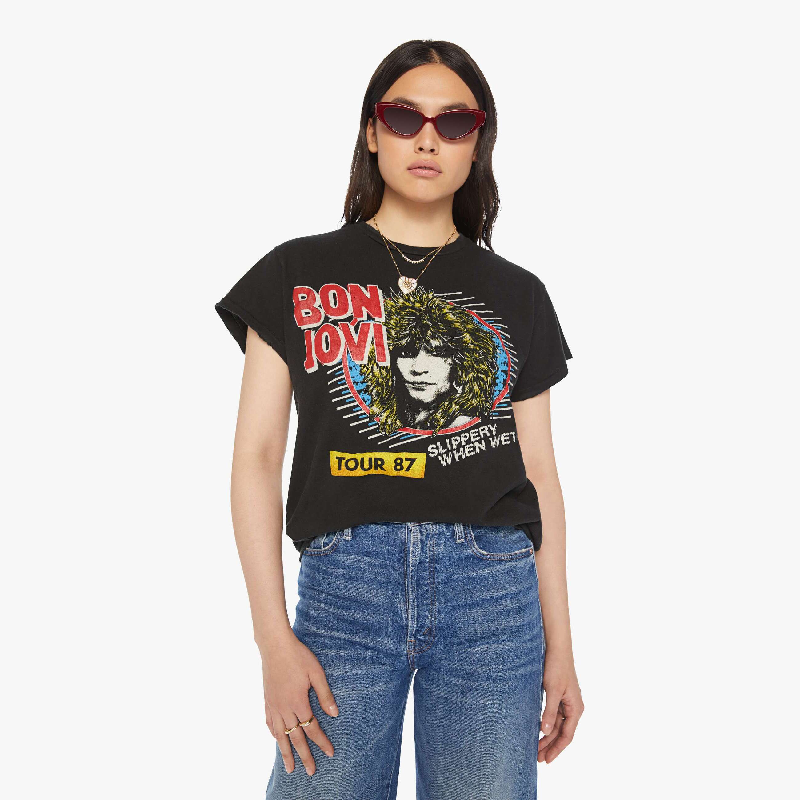 Madeworn Bon Jovi Coal T-shirt In Charcoal