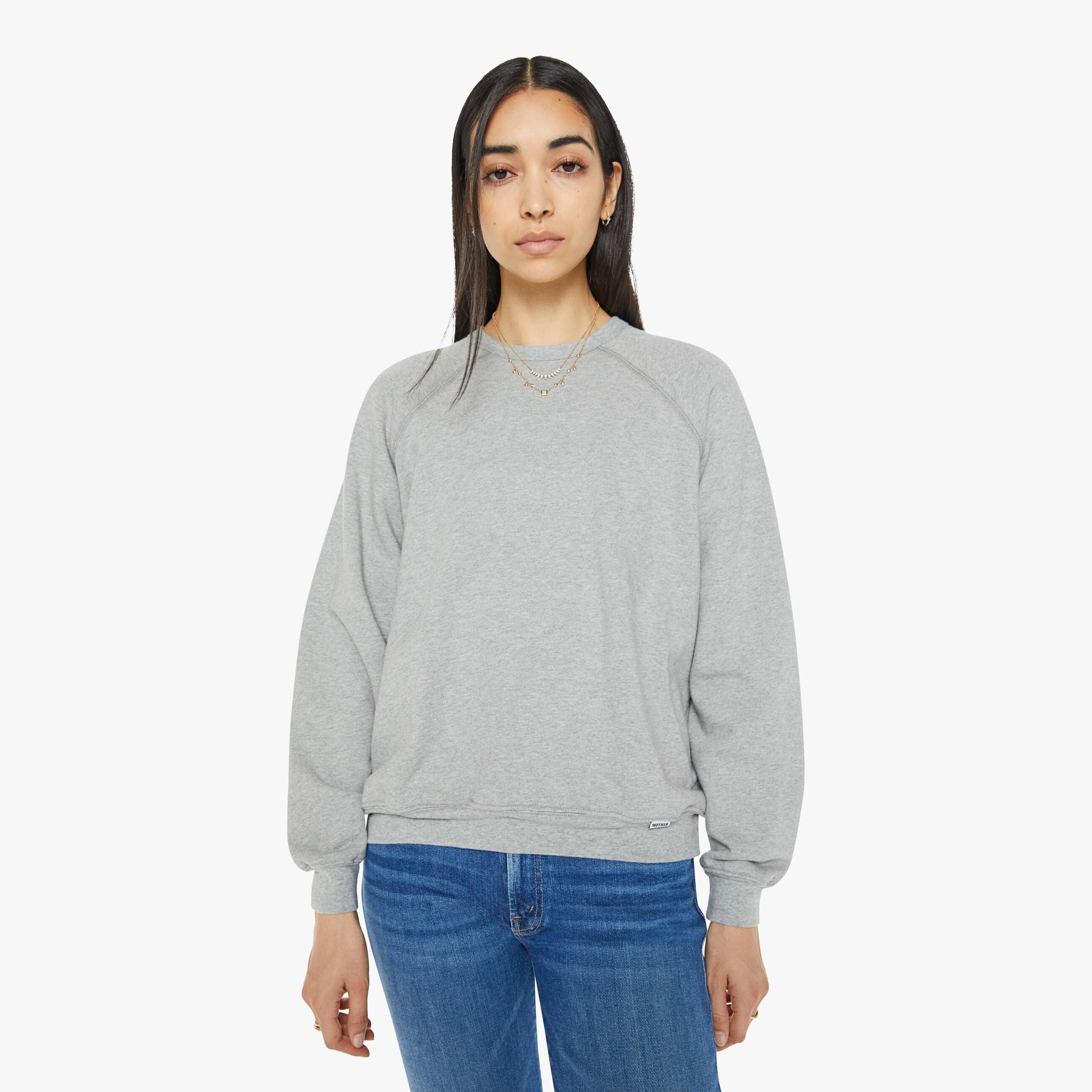 MOTHER THE BIGGIE CONCERT HEATHER SHIRT IN GREY - SIZE X-LARGE