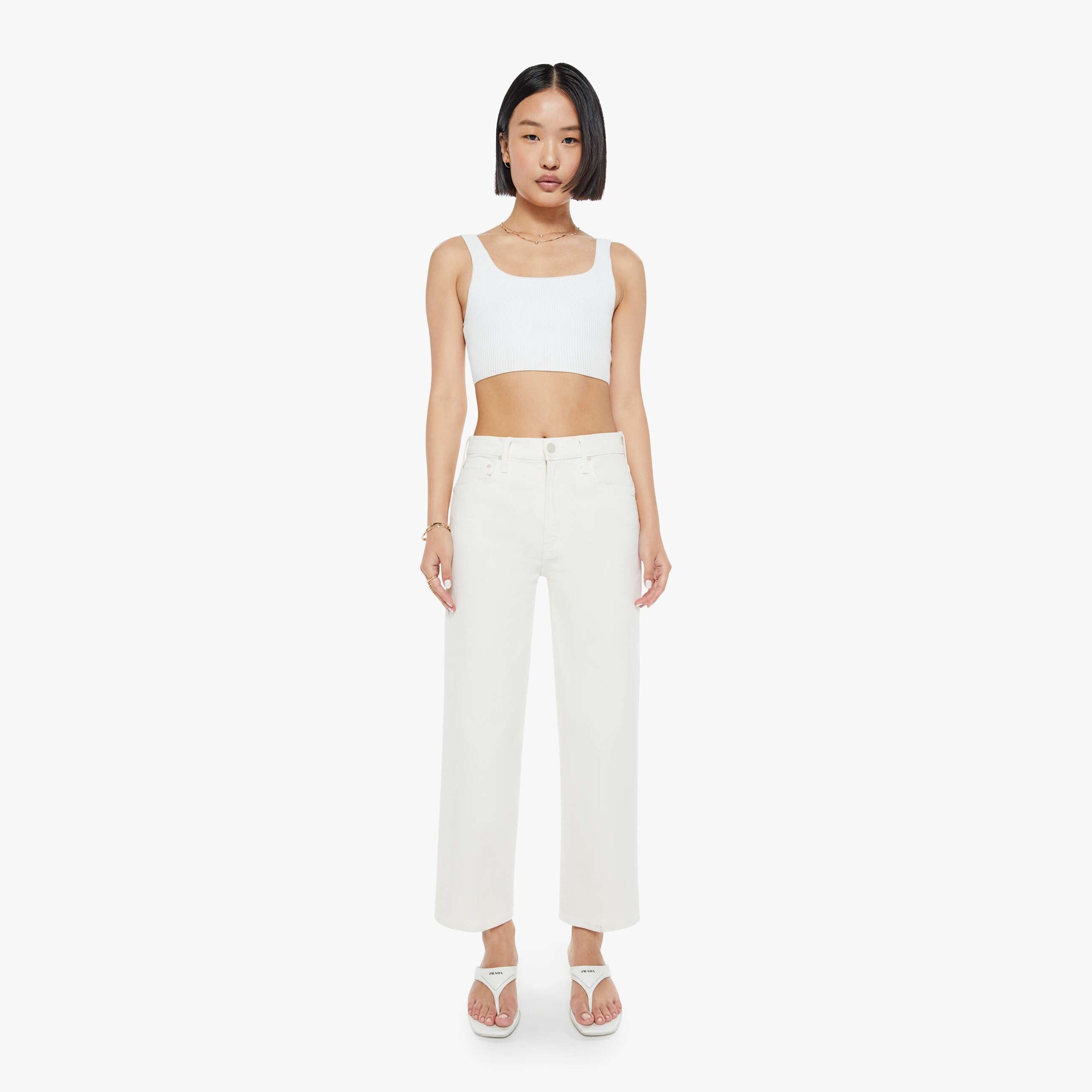 MOTHER PETITES THE LIL RAMBLER ZIP ANKLE PUFFS PANTS