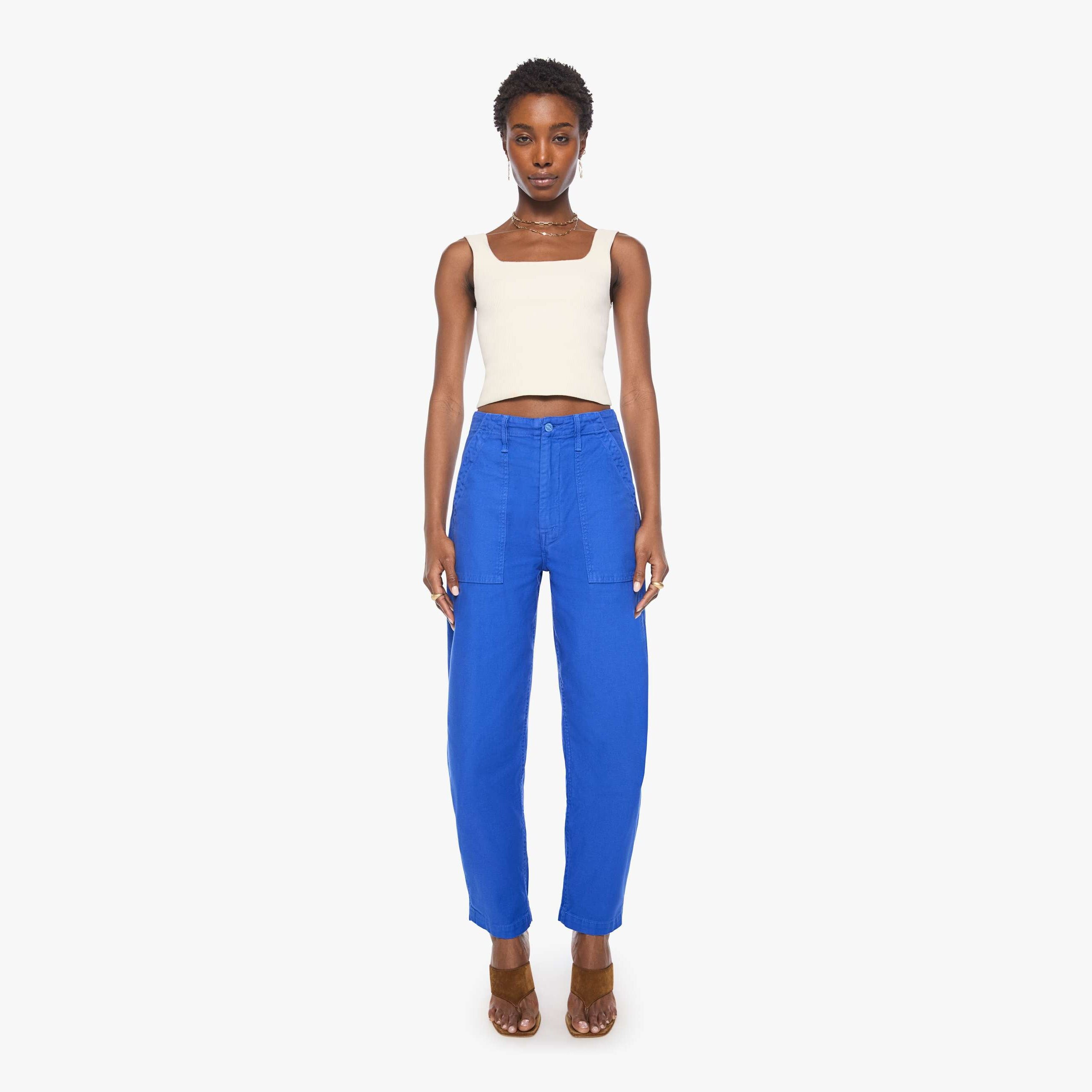 Mother The Fangirl Fatigue Flood Dazzling Pants In Blue