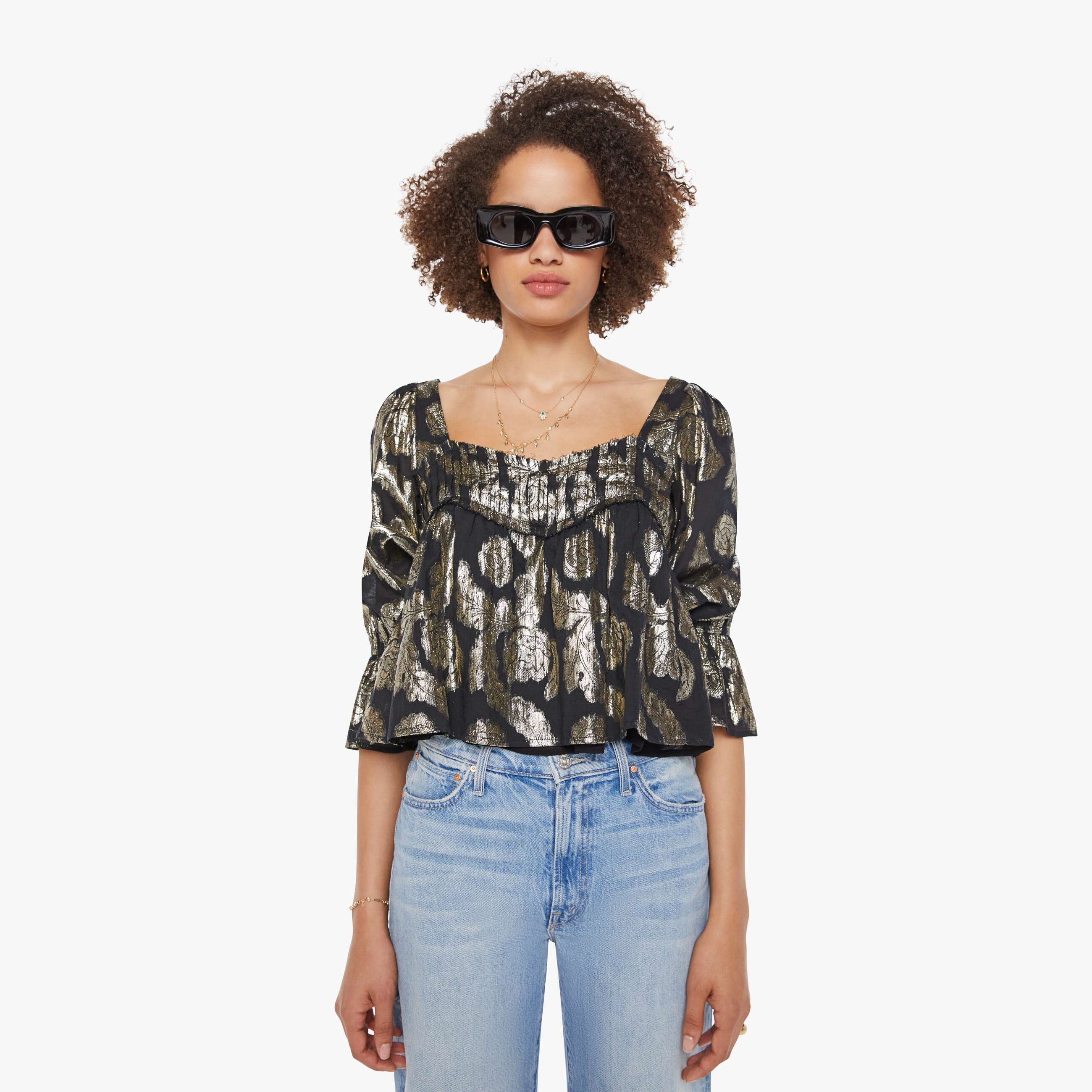 Alix Of Bohemia Priya Top Gunmetal In Black