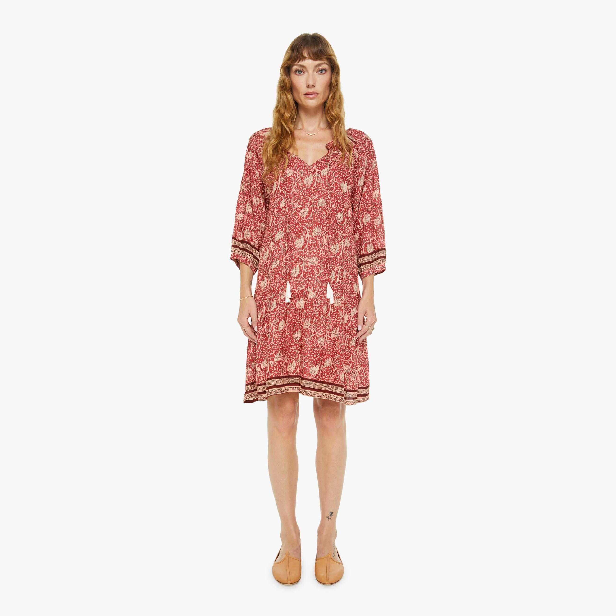 Shop Natalie Martin Stevie Dress Water Lily Terracotta In Multi - Size X-large