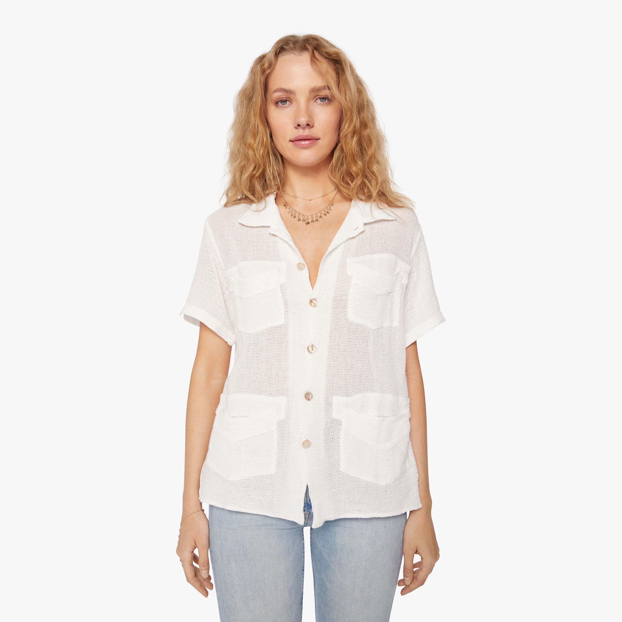 Dr. Collectors Short Sleeve Pocket Shirt Off-white In Natural