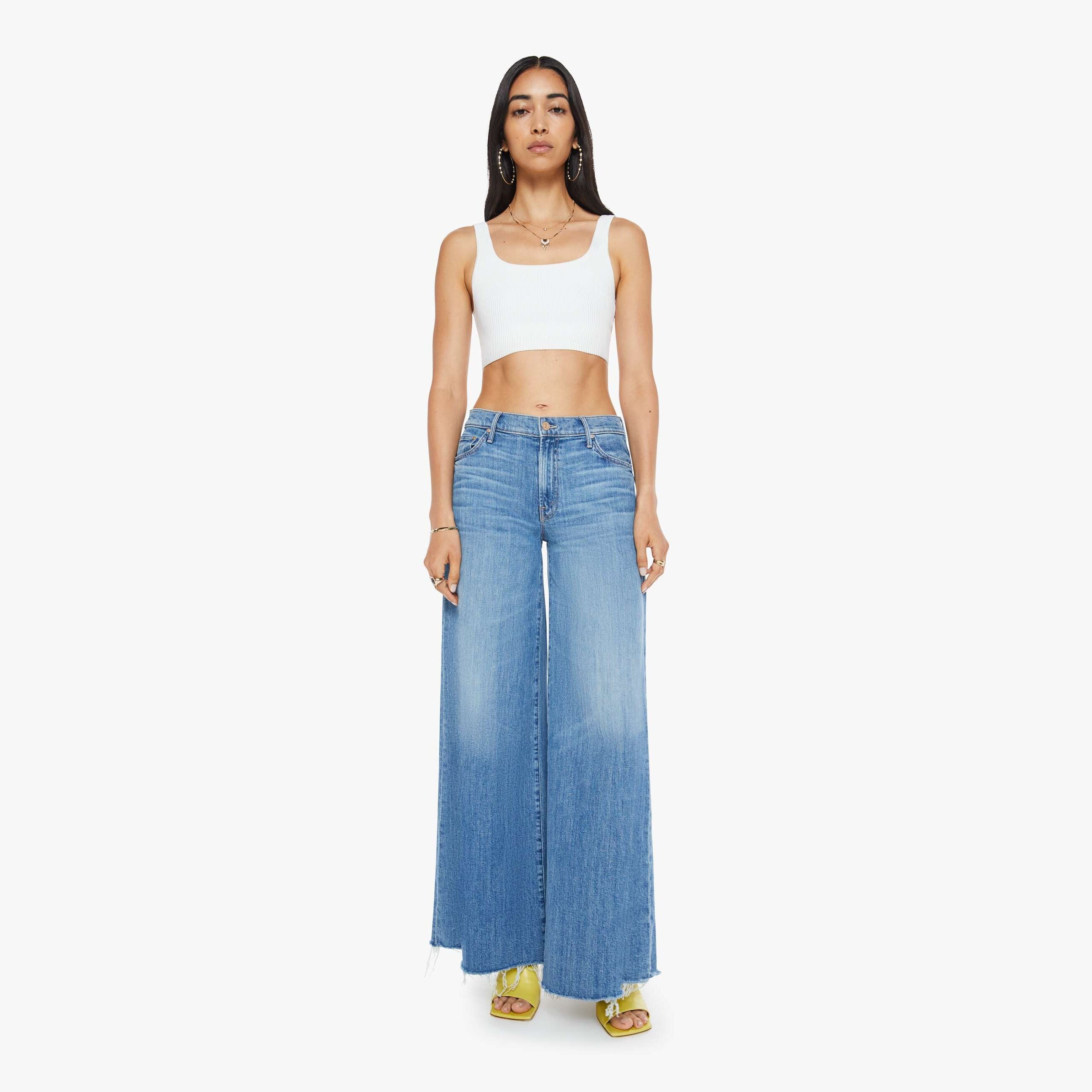 Mother The Swisher Sneak Fray Boogie Down Jeans In Multi