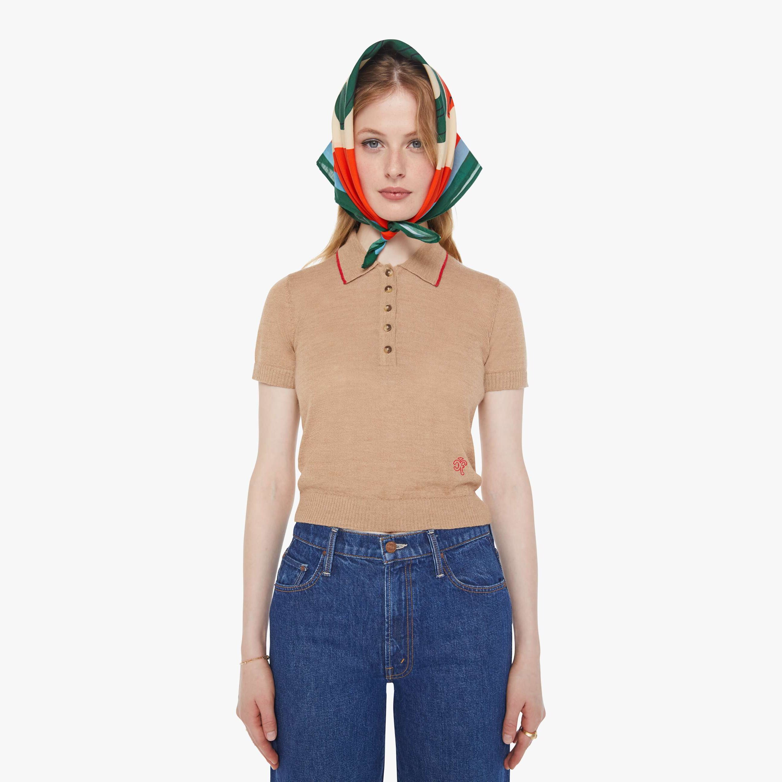 Mother Chloe Fineman X The Tailspin Landing Strip Shirt In Brown