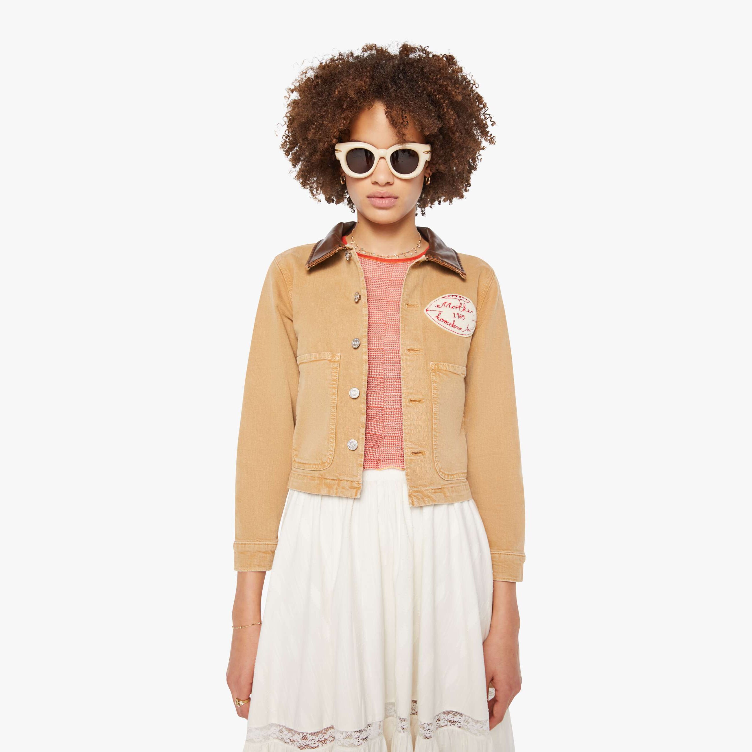 Mother The Workwear Shorty Whole Wheat Jacket In Nude