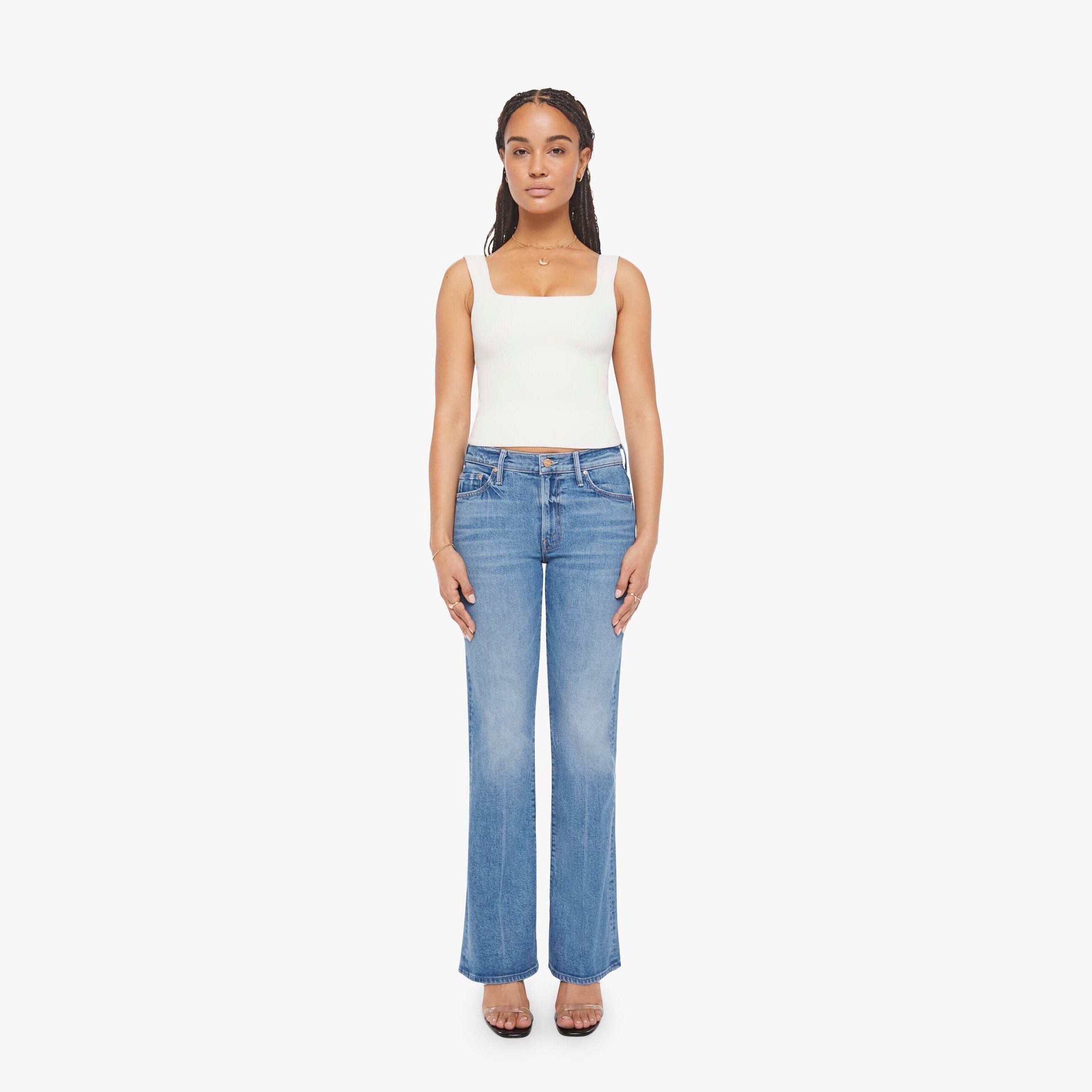 Mother Petites The Lil Outsider Skimp Hokey Pokey Jeans In Neutral