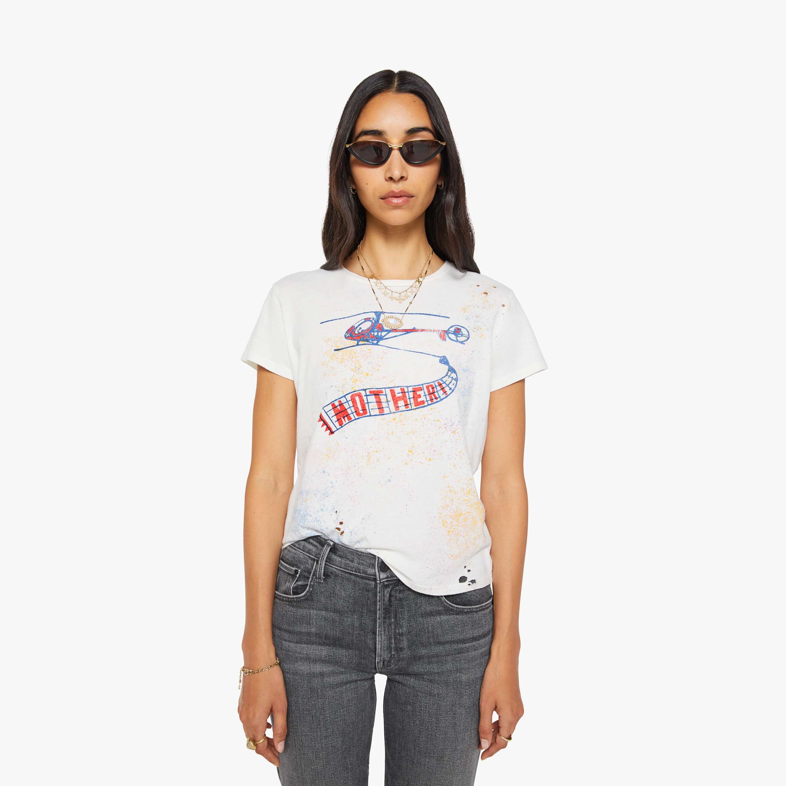 Mother The Lil Goodie Hellicopter T-shirt In Red